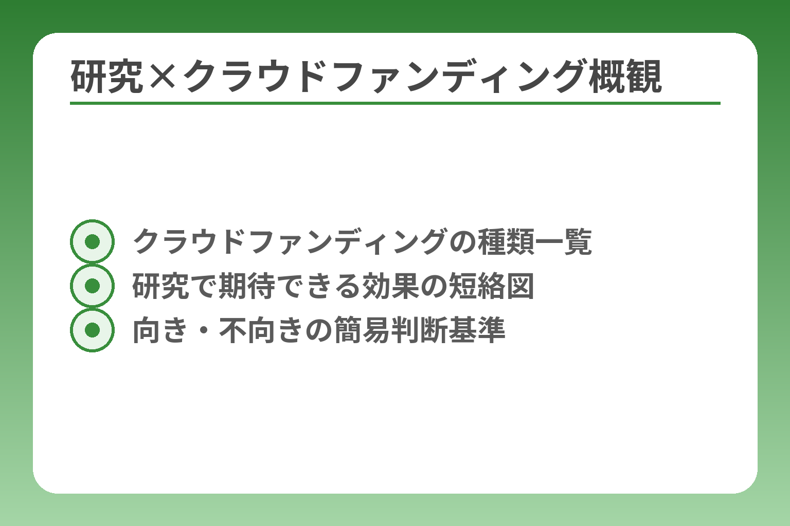 研究×クラウドファンディング概観
