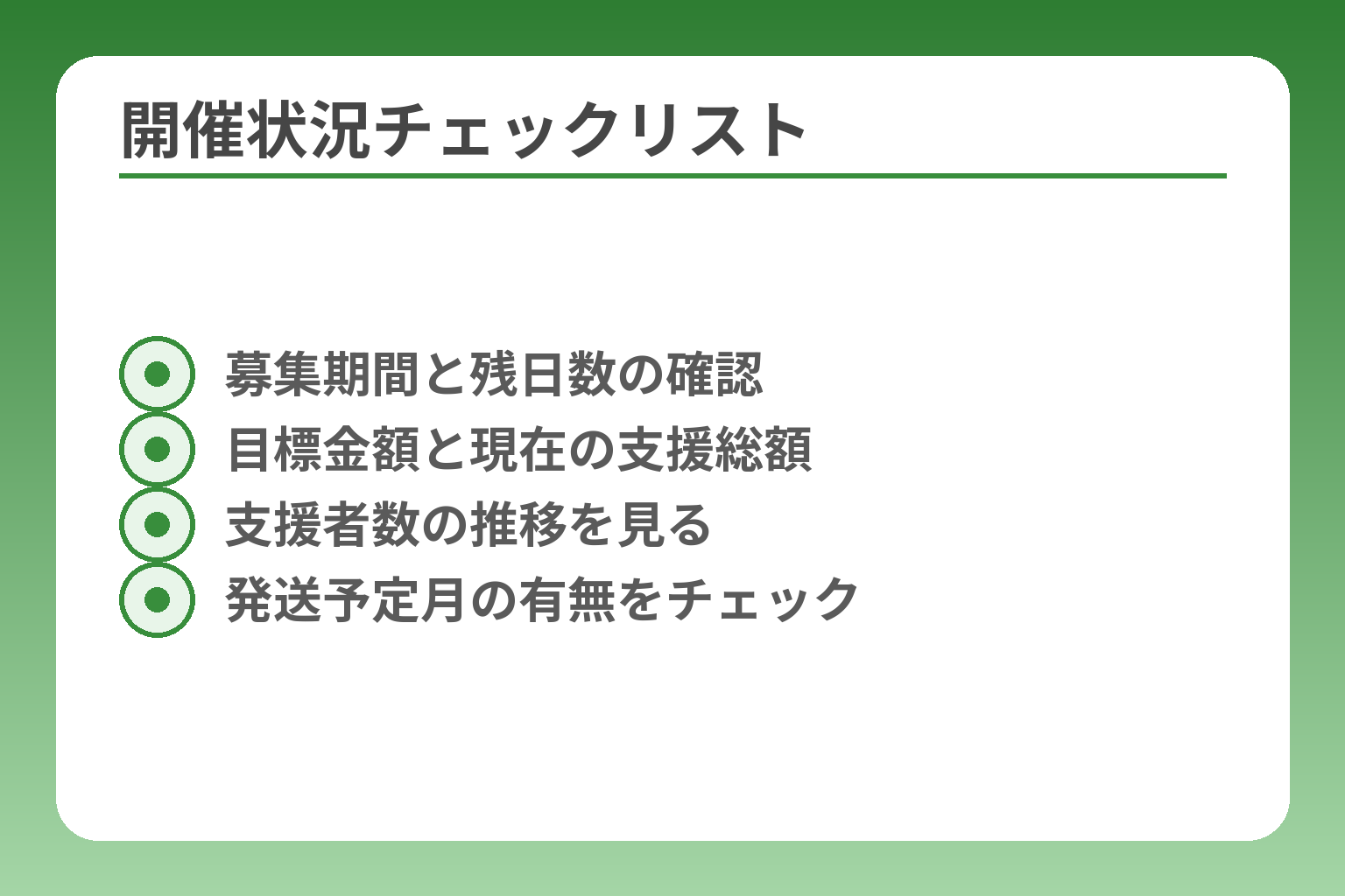 開催状況チェックリスト