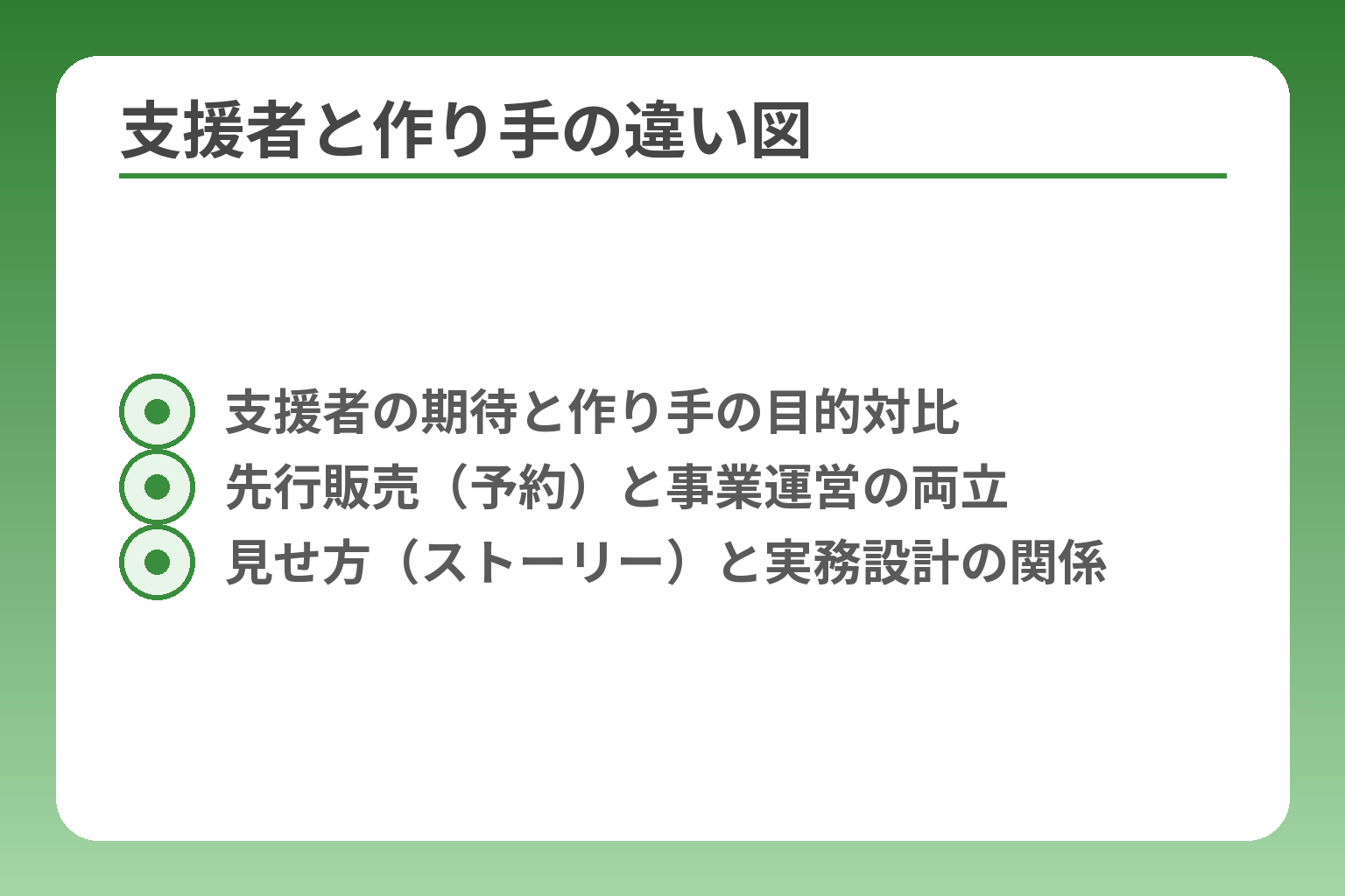 支援者と作り手の違い図