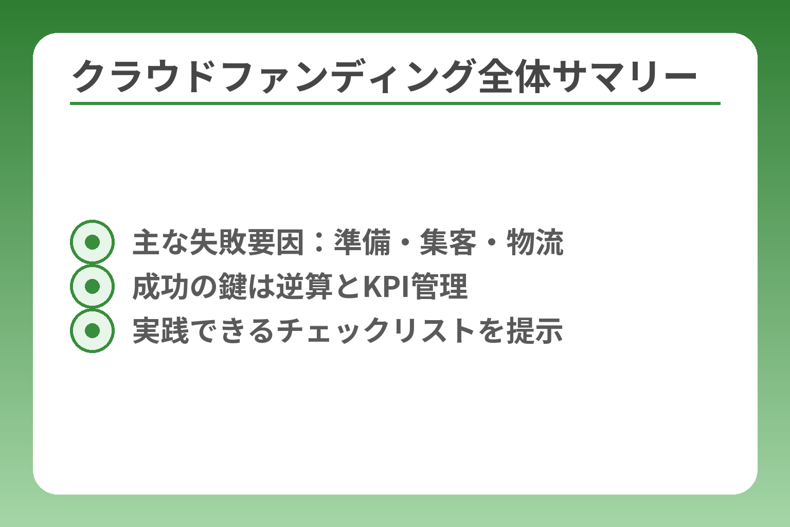 クラウドファンディング全体サマリー