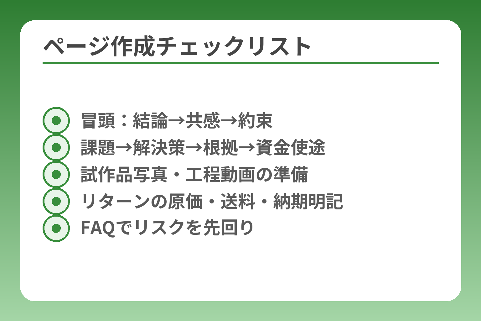 ページ作成チェックリスト