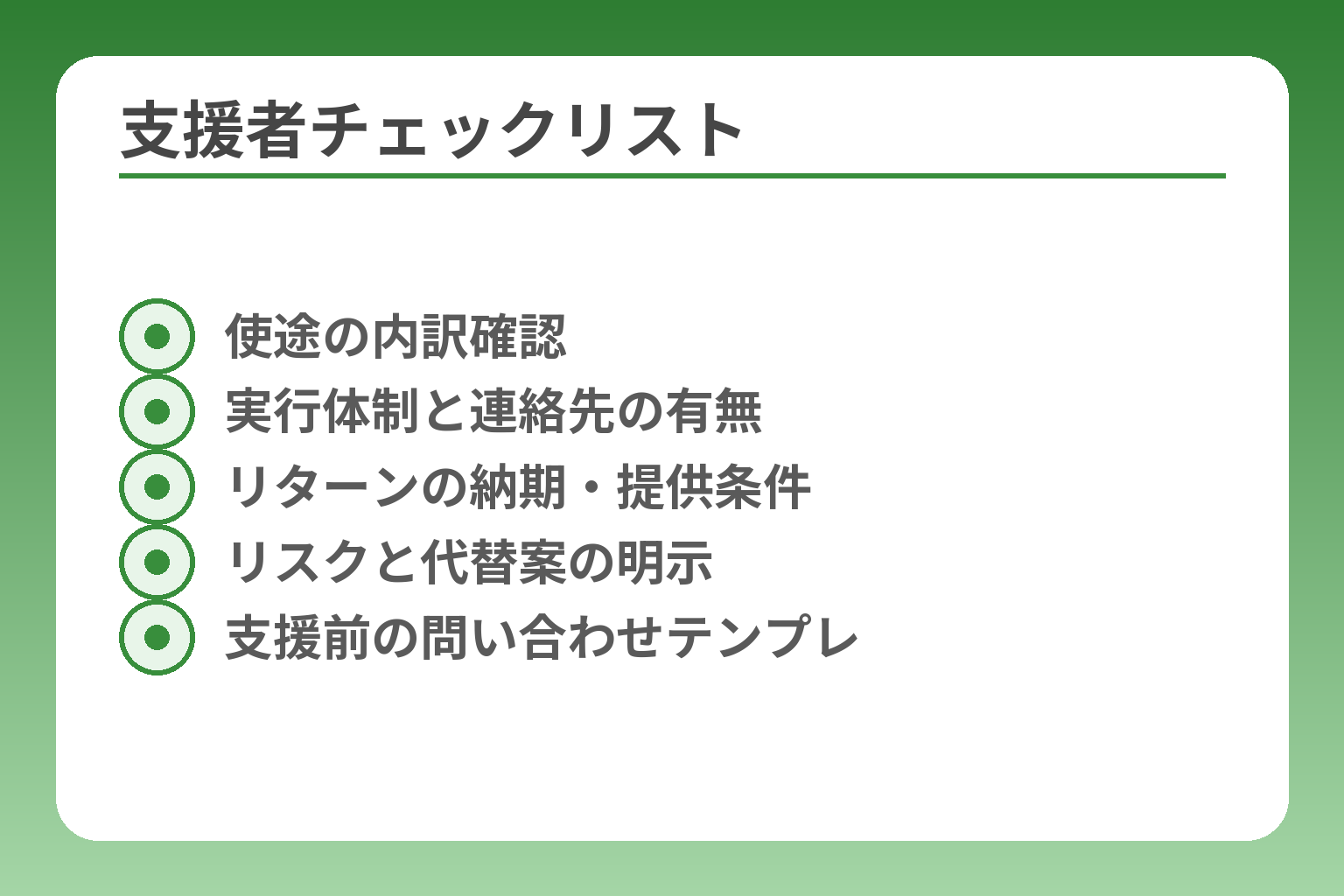 支援者チェックリスト