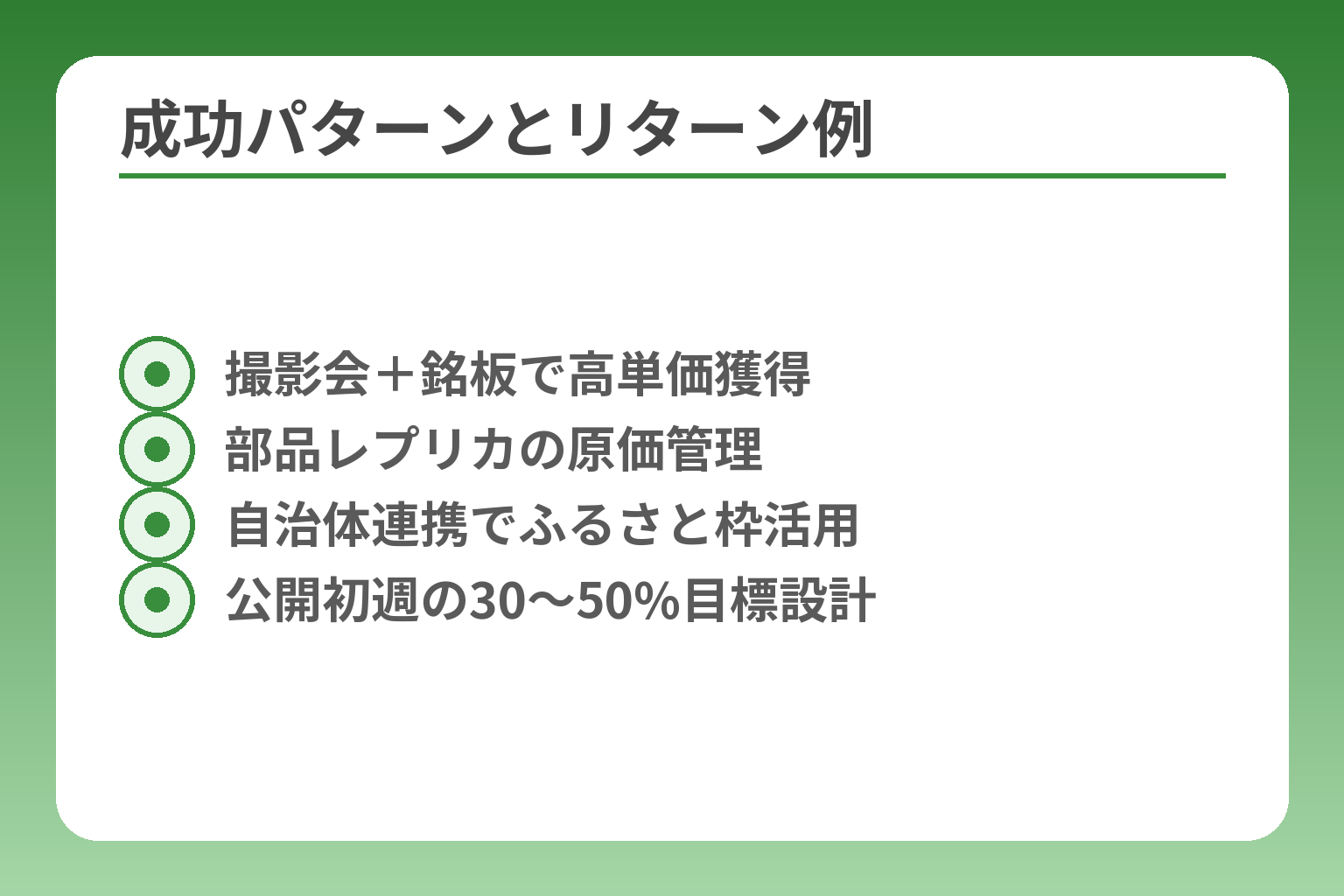 成功パターンとリターン例