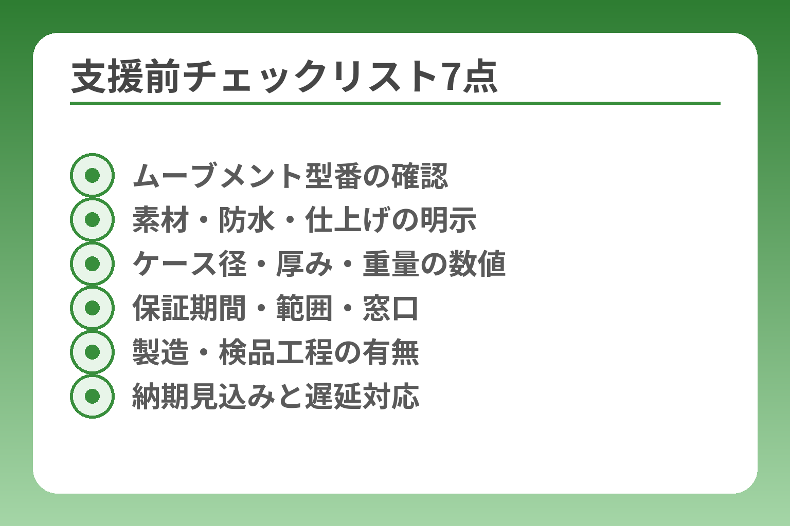 支援前チェックリスト7点