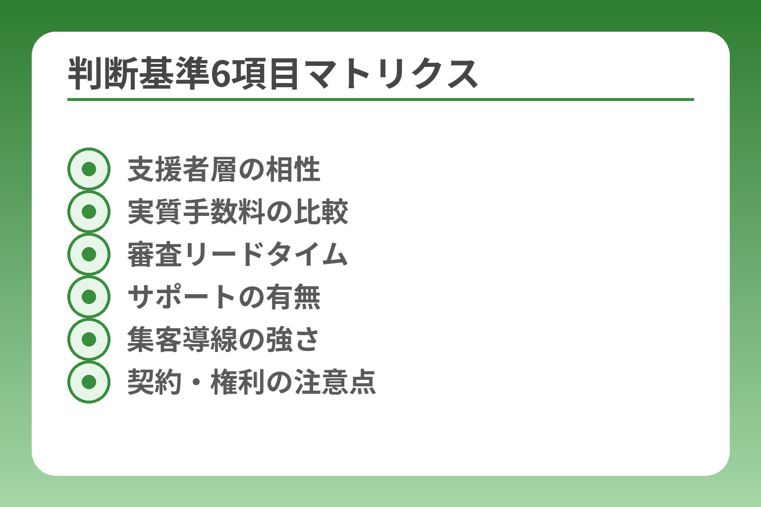 判断基準6項目マトリクス