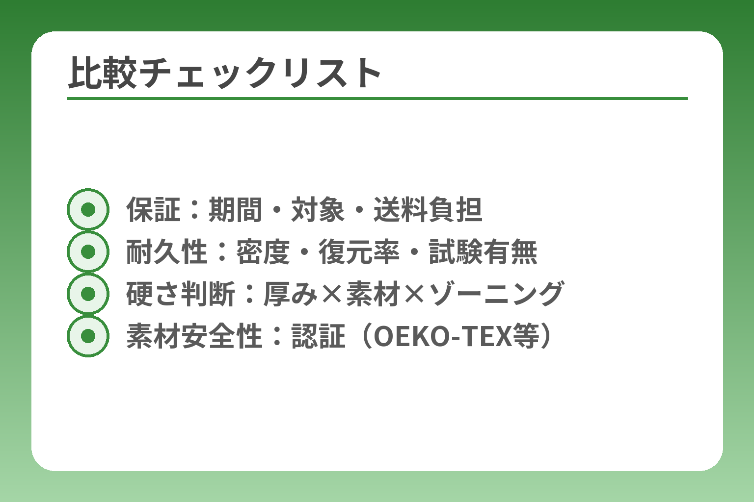 比較チェックリスト