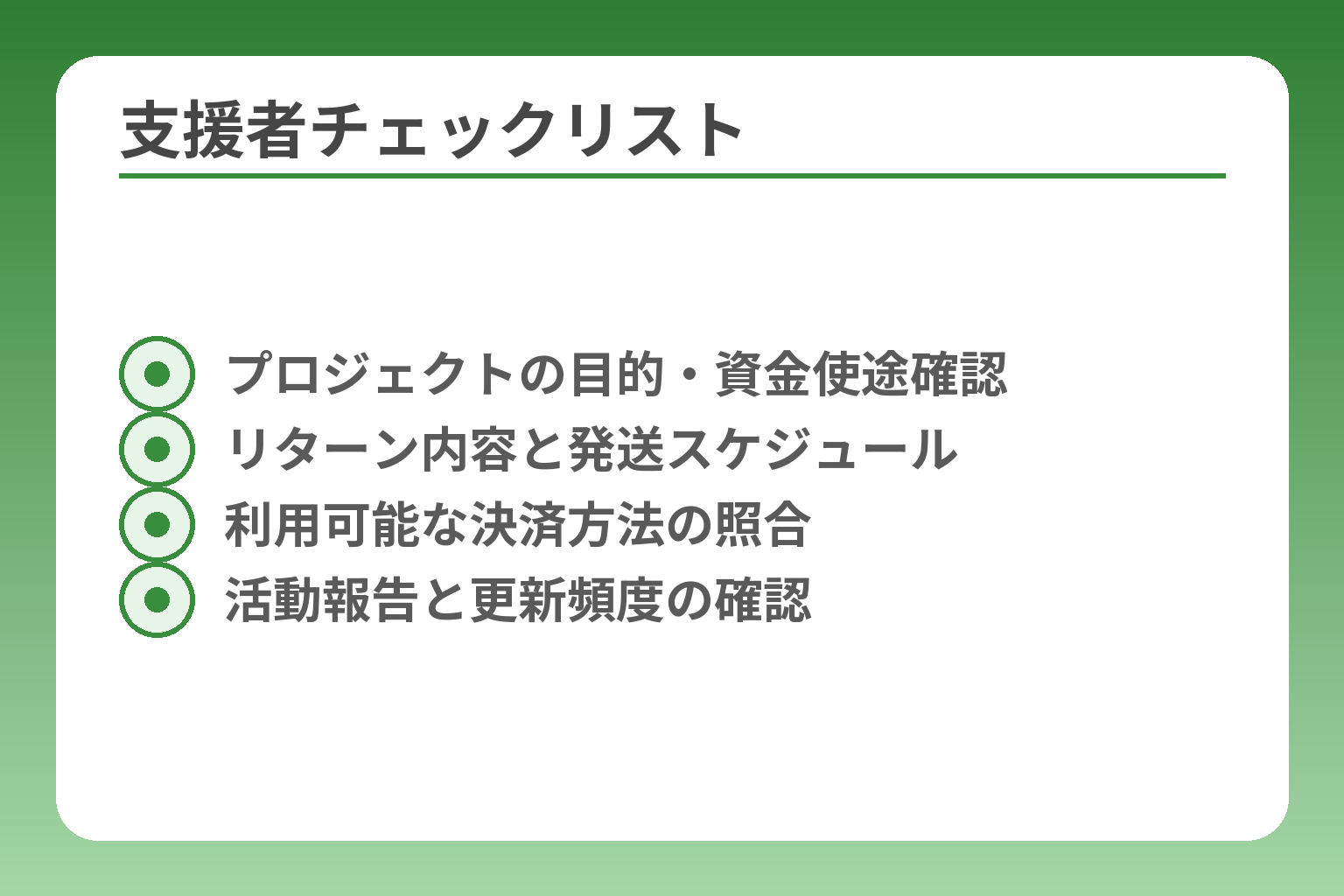 支援者チェックリスト