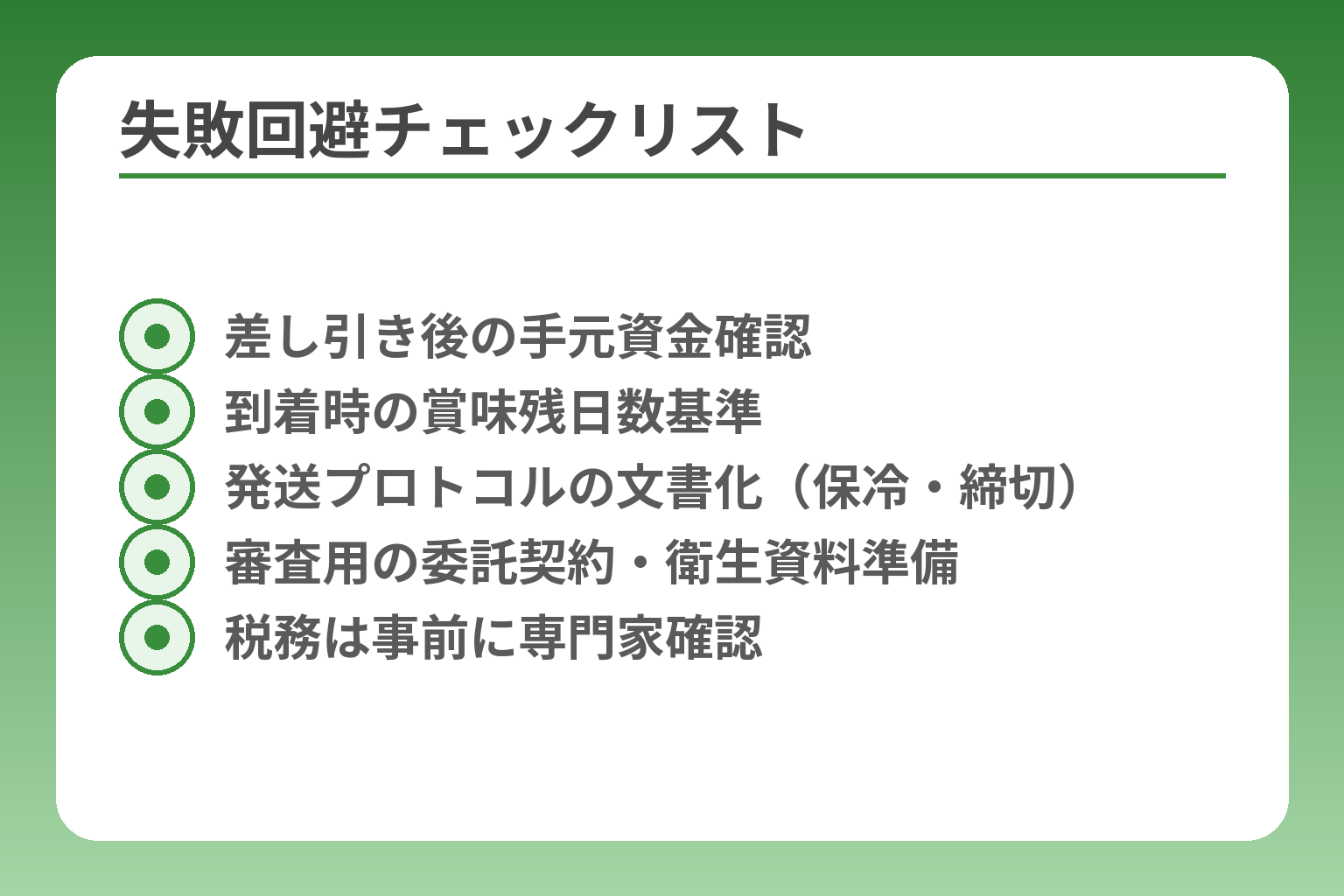 失敗回避チェックリスト