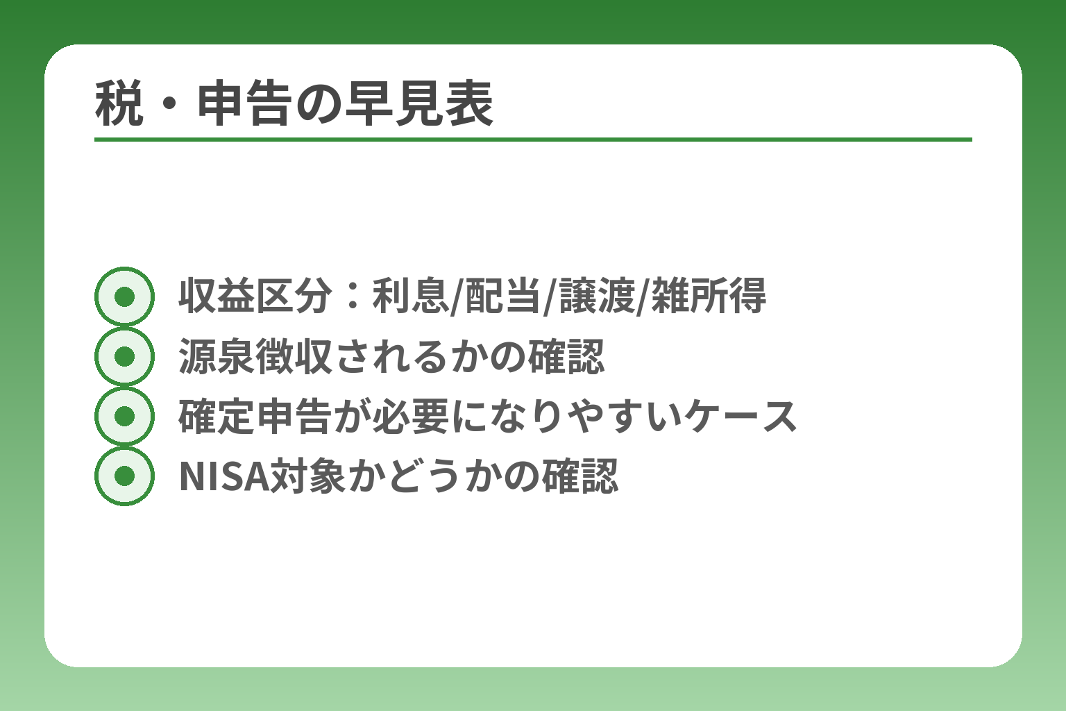 税・申告の早見表