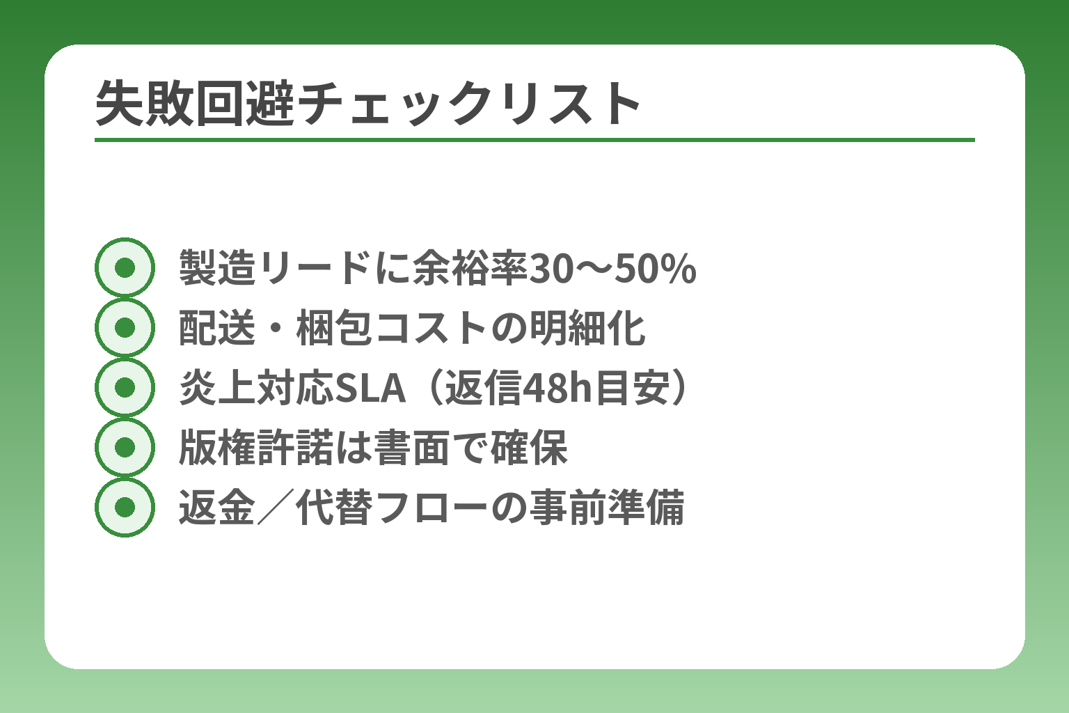 失敗回避チェックリスト