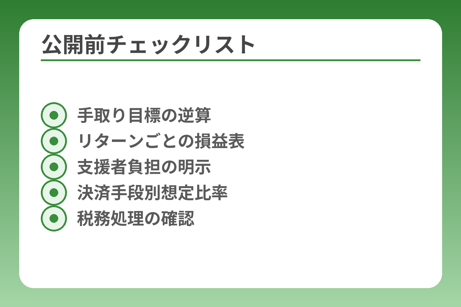 公開前チェックリスト