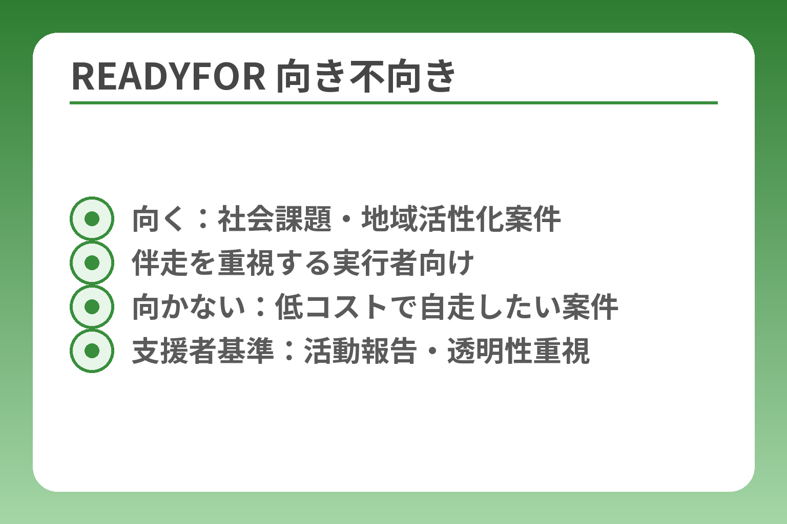 READYFOR 向き不向き