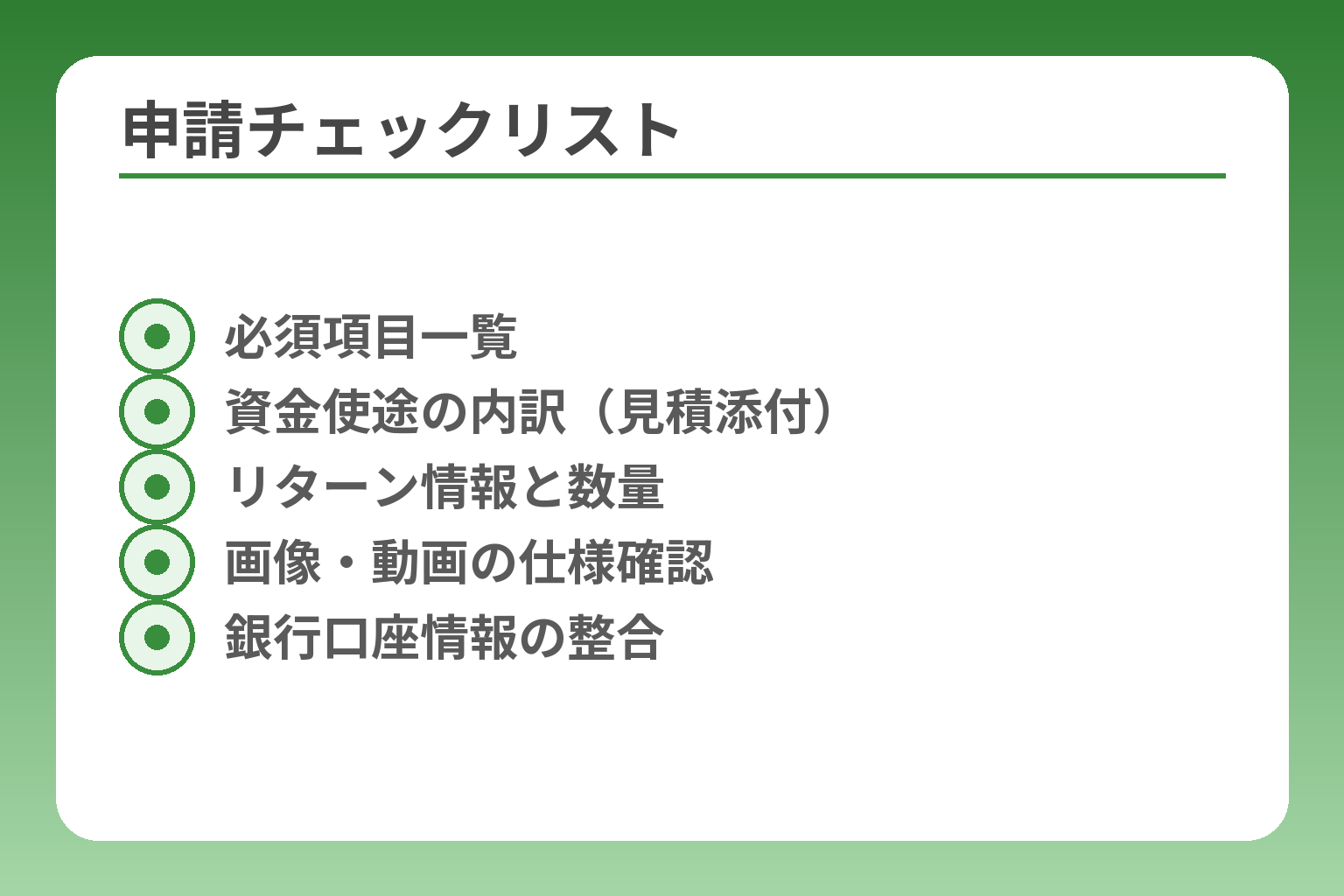 申請チェックリスト