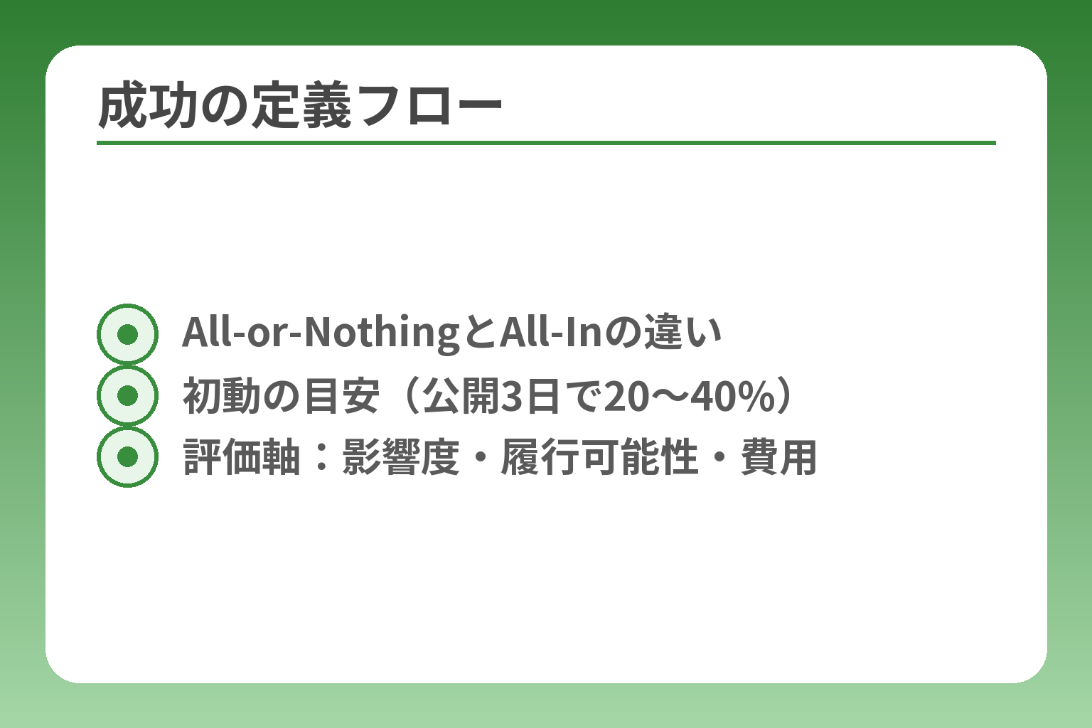 成功の定義フロー