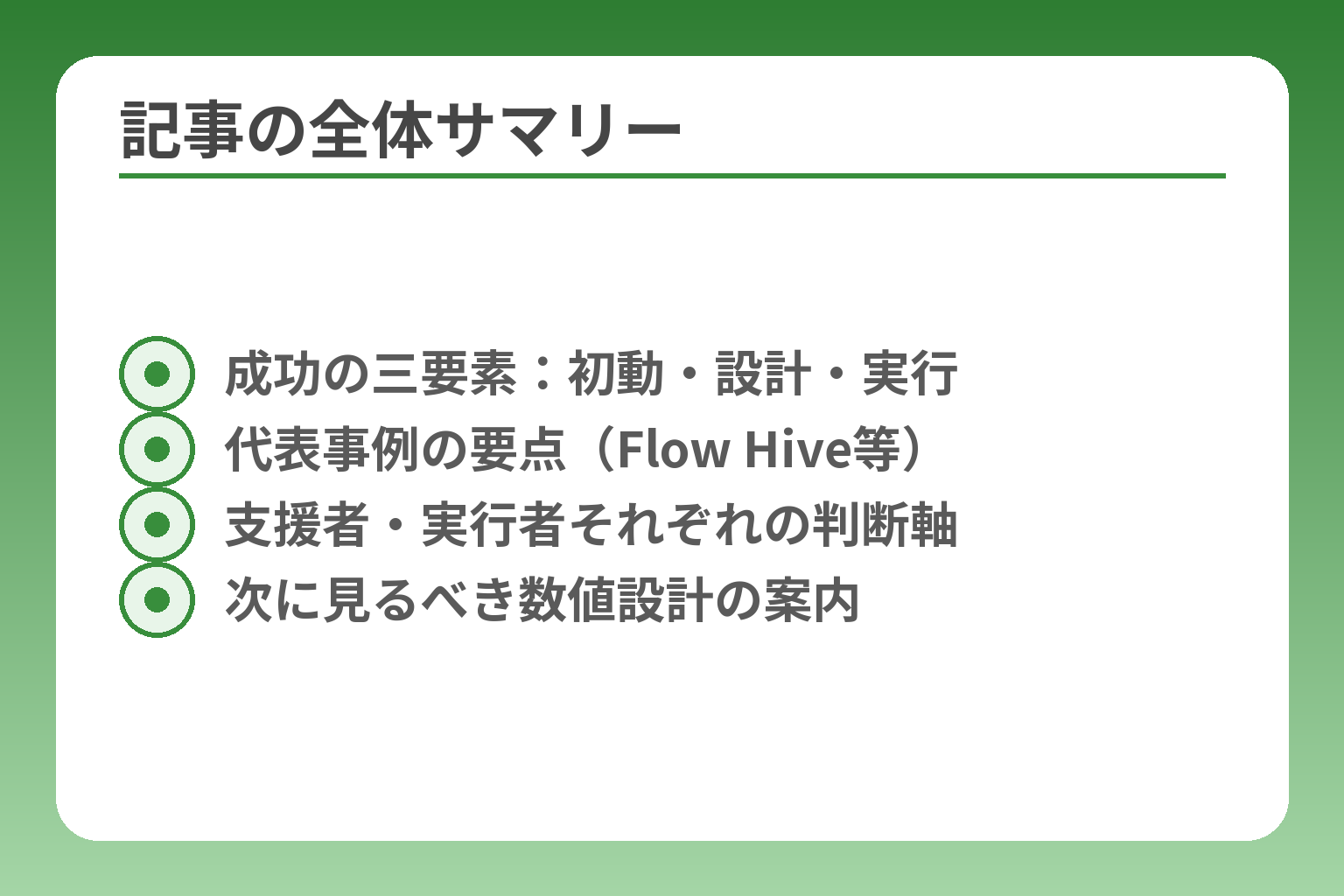 記事の全体サマリー