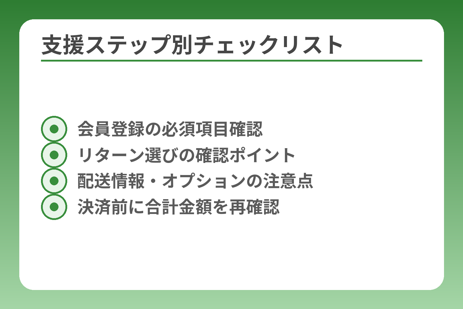 支援ステップ別チェックリスト