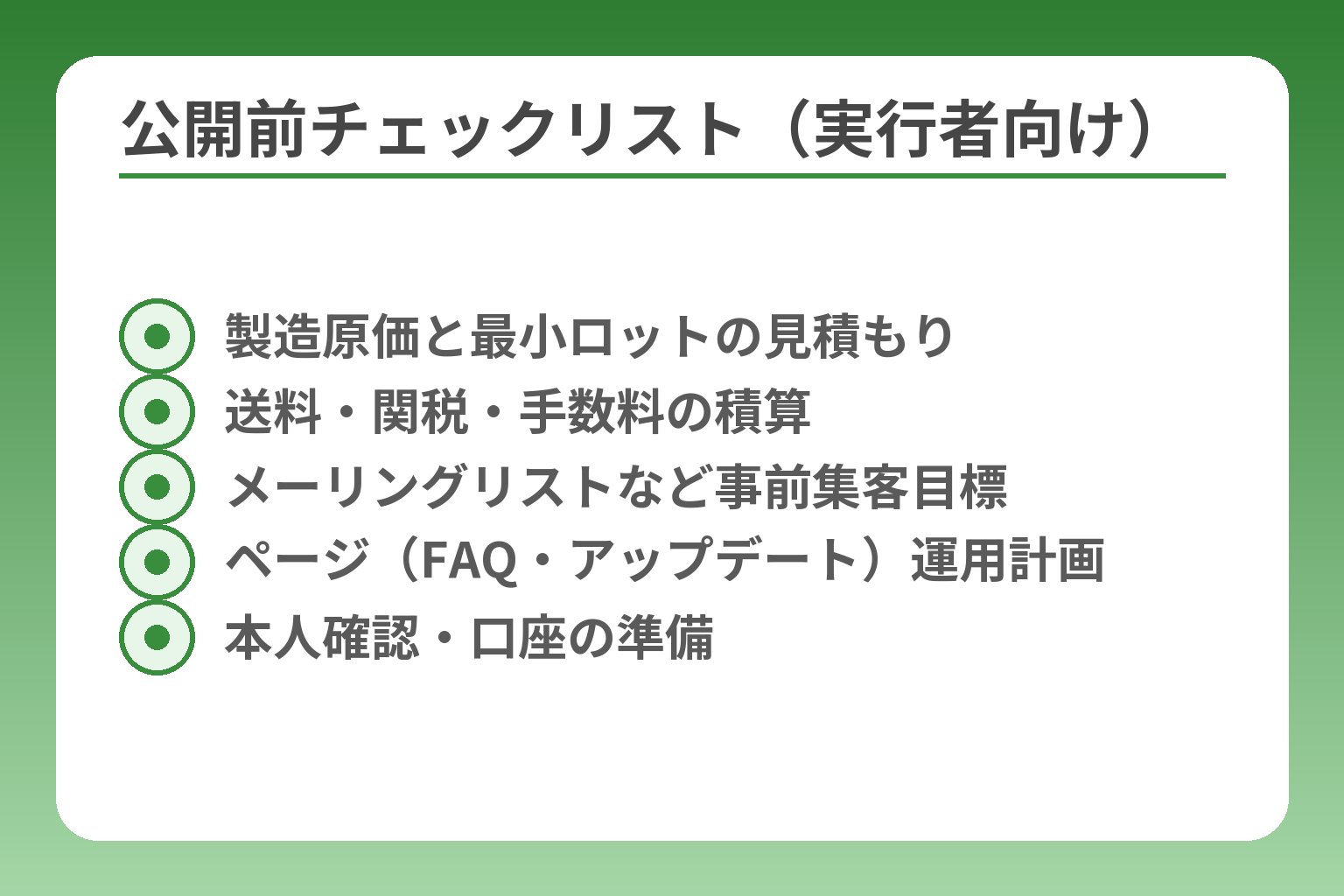 公開前チェックリスト（実行者向け）