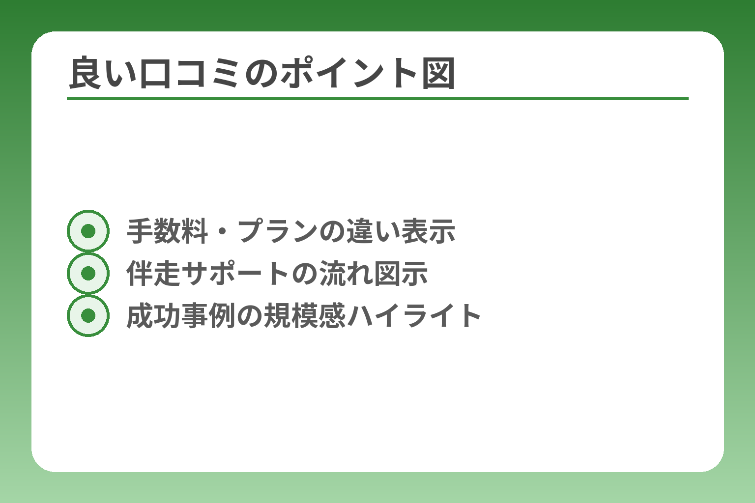 良い口コミのポイント図