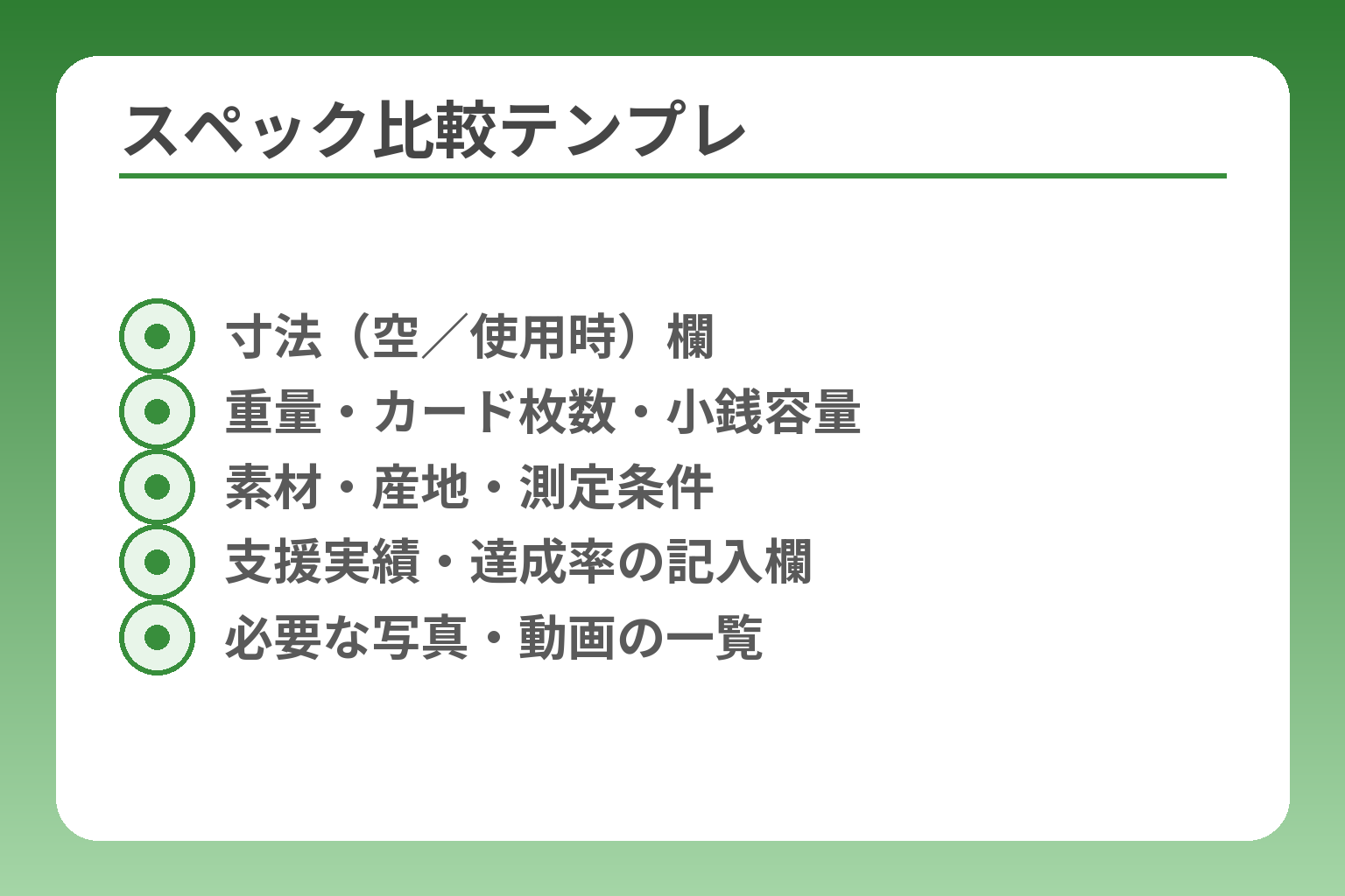 スペック比較テンプレ