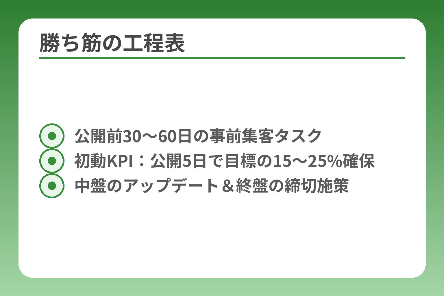 勝ち筋の工程表