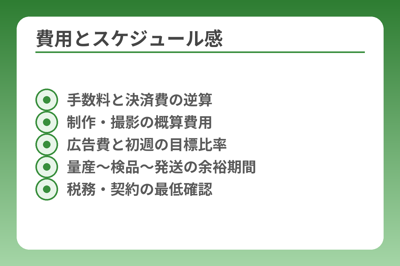 費用とスケジュール感