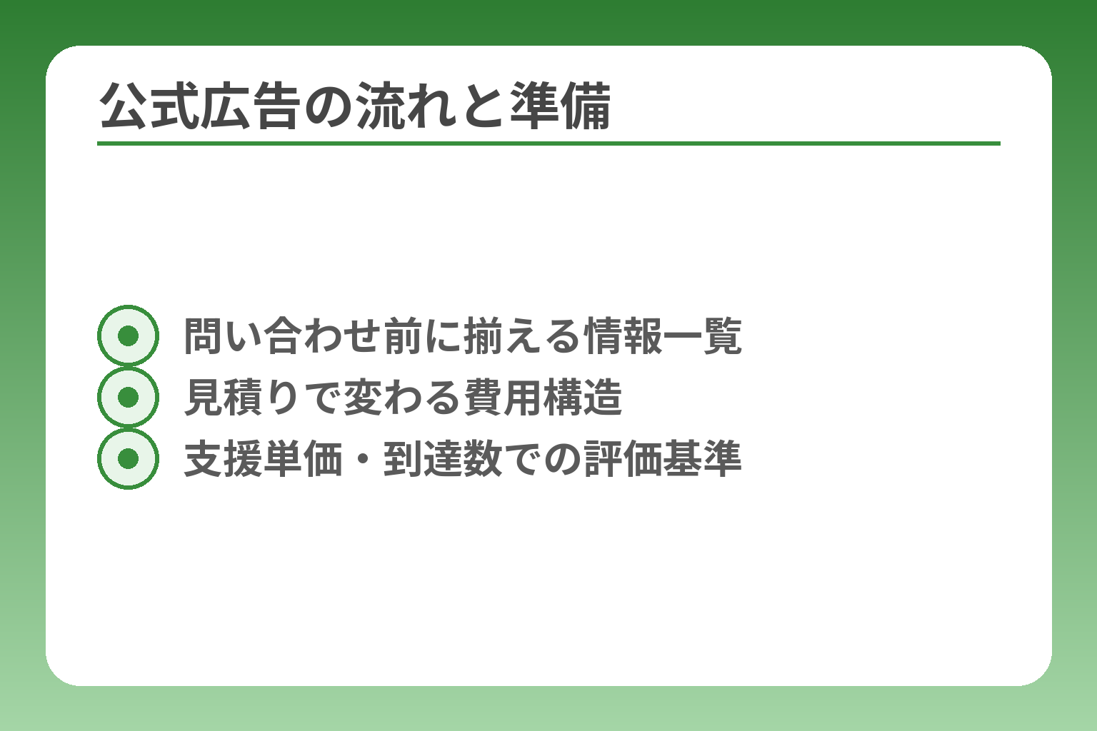 公式広告の流れと準備