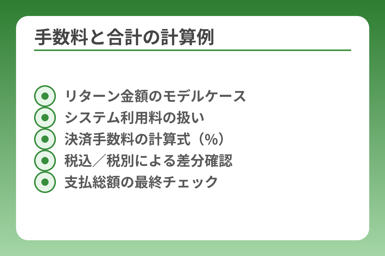 手数料と合計の計算例
