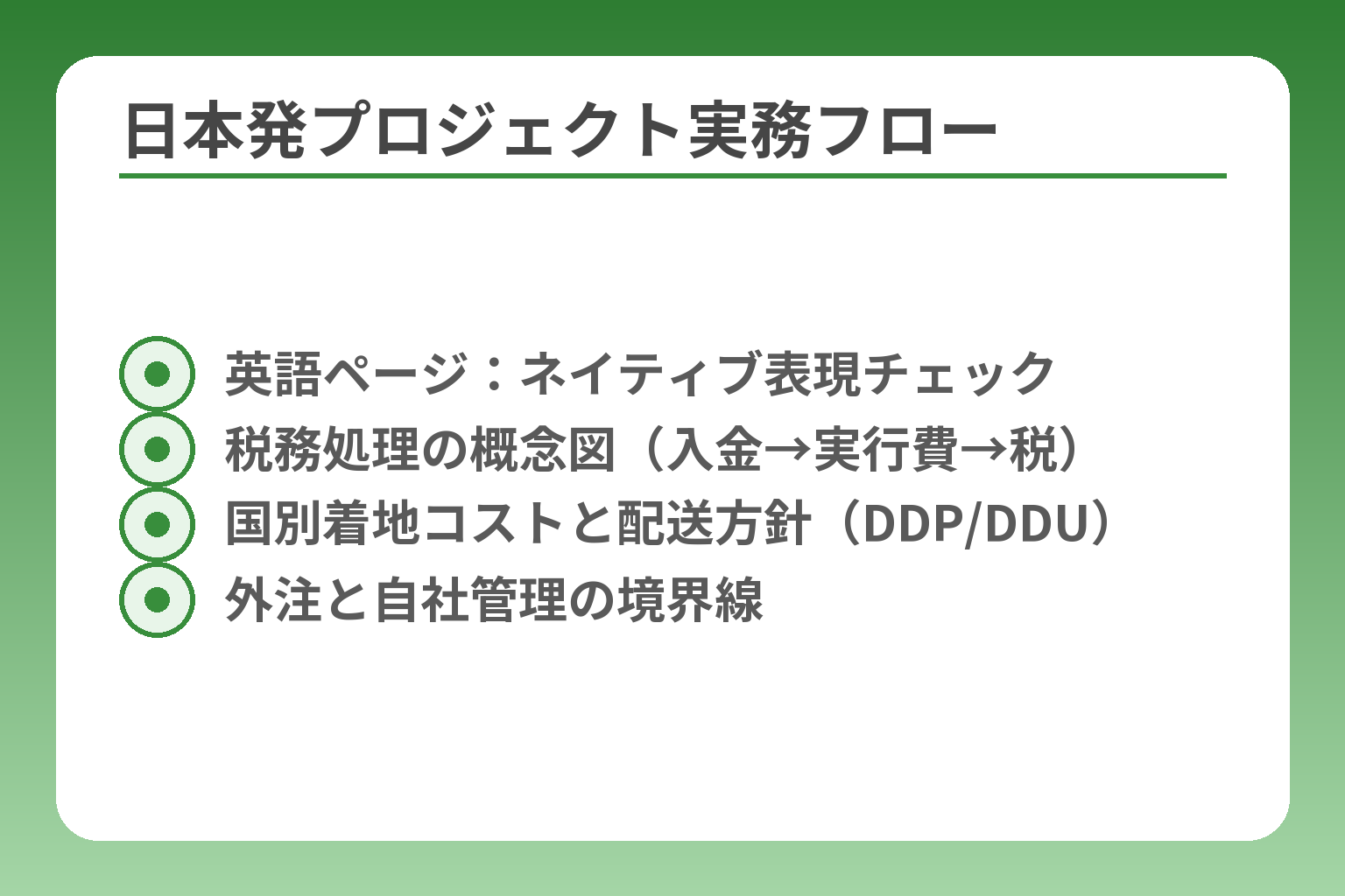 日本発プロジェクト実務フロー