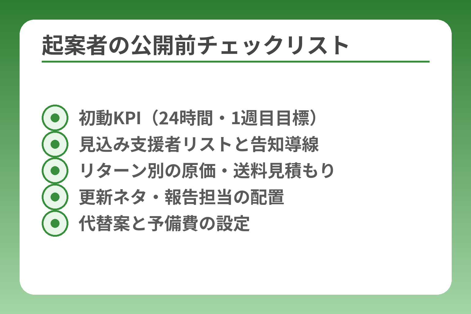 起案者の公開前チェックリスト