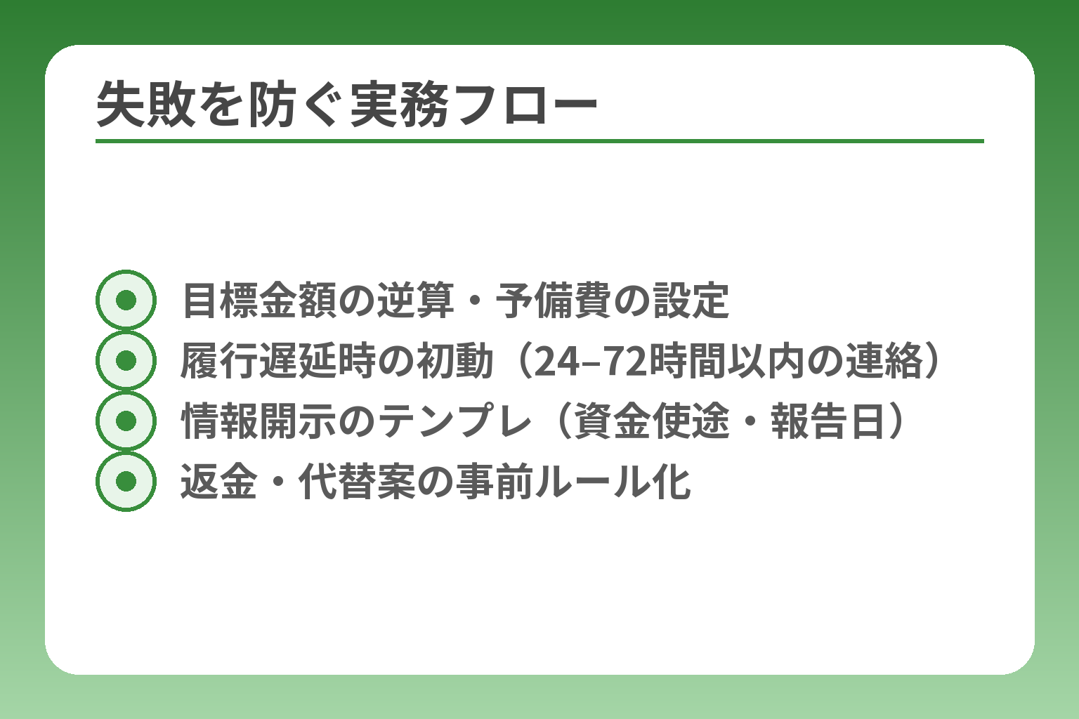 失敗を防ぐ実務フロー