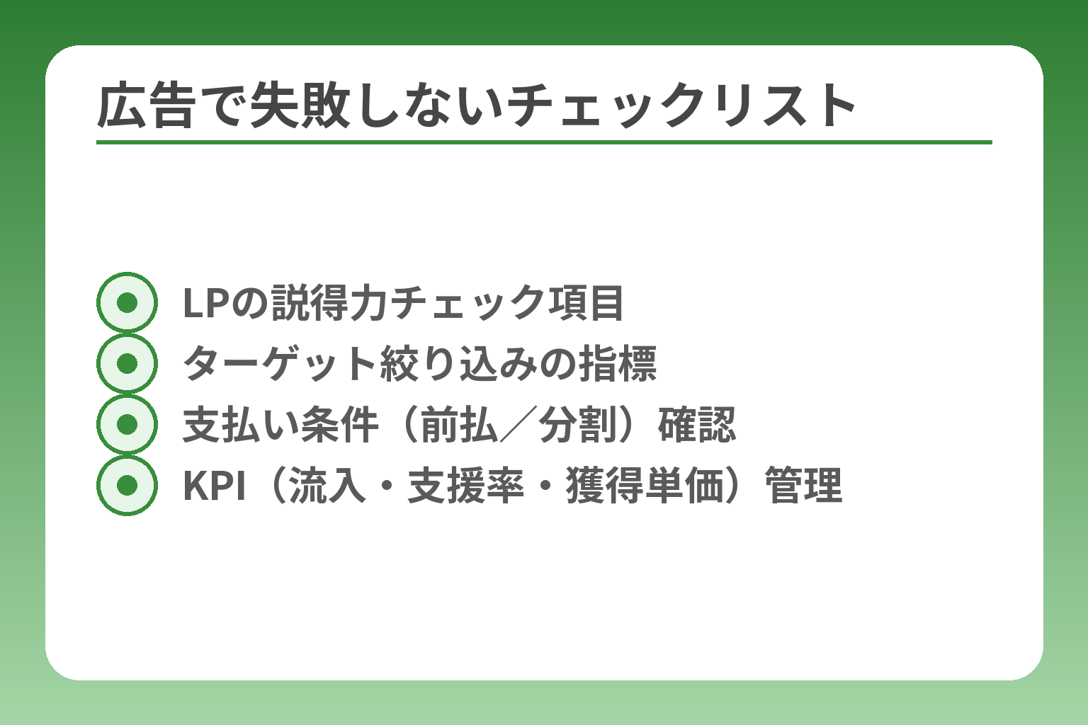 広告で失敗しないチェックリスト