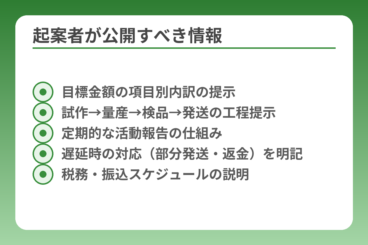 起案者が公開すべき情報