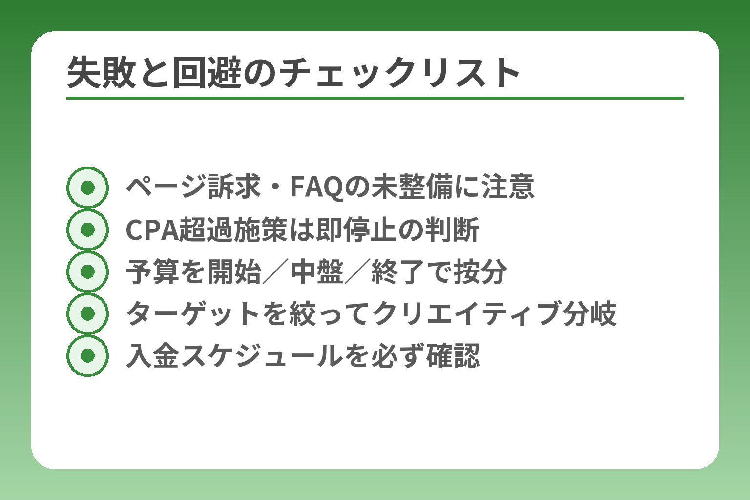失敗と回避のチェックリスト