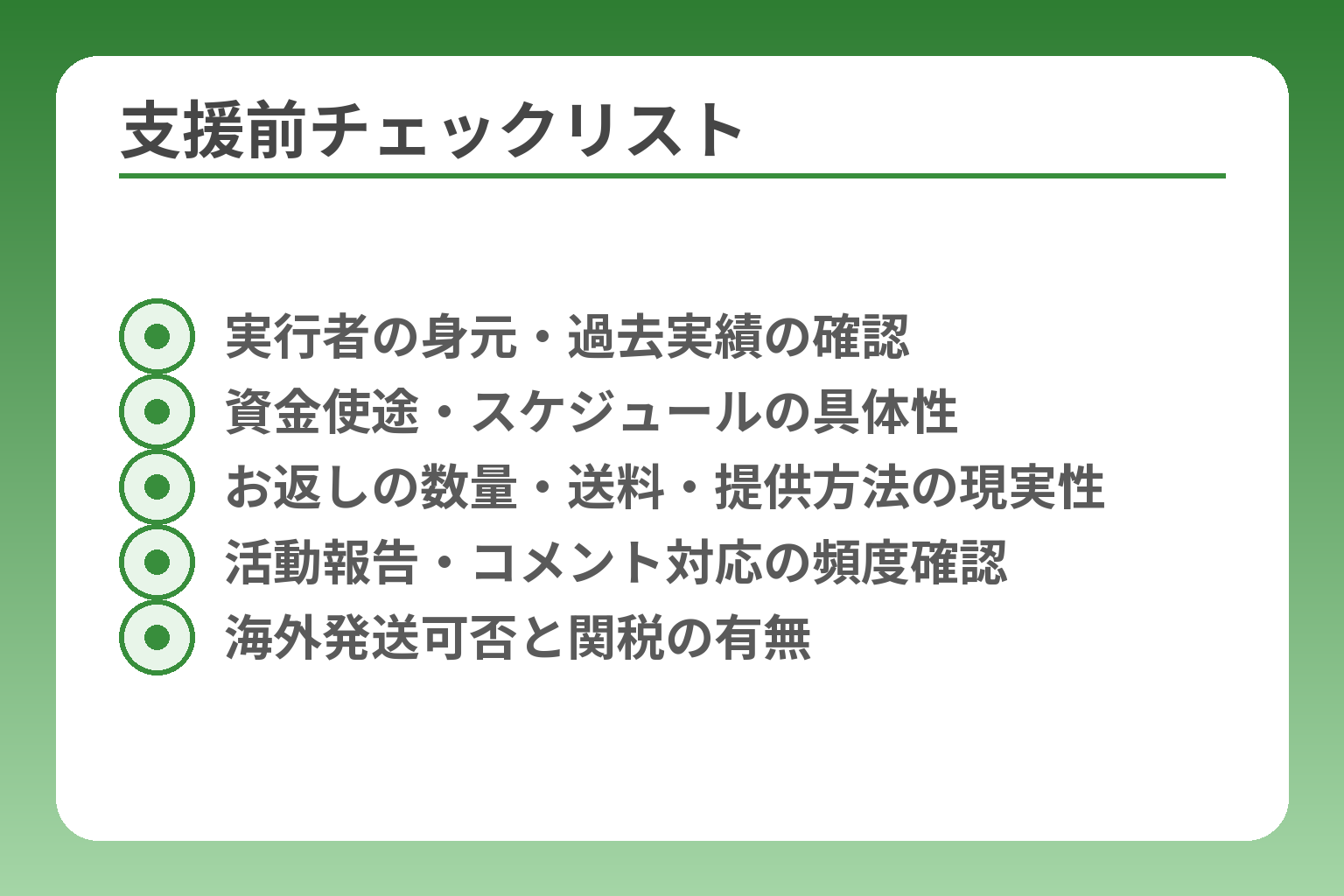 支援前チェックリスト