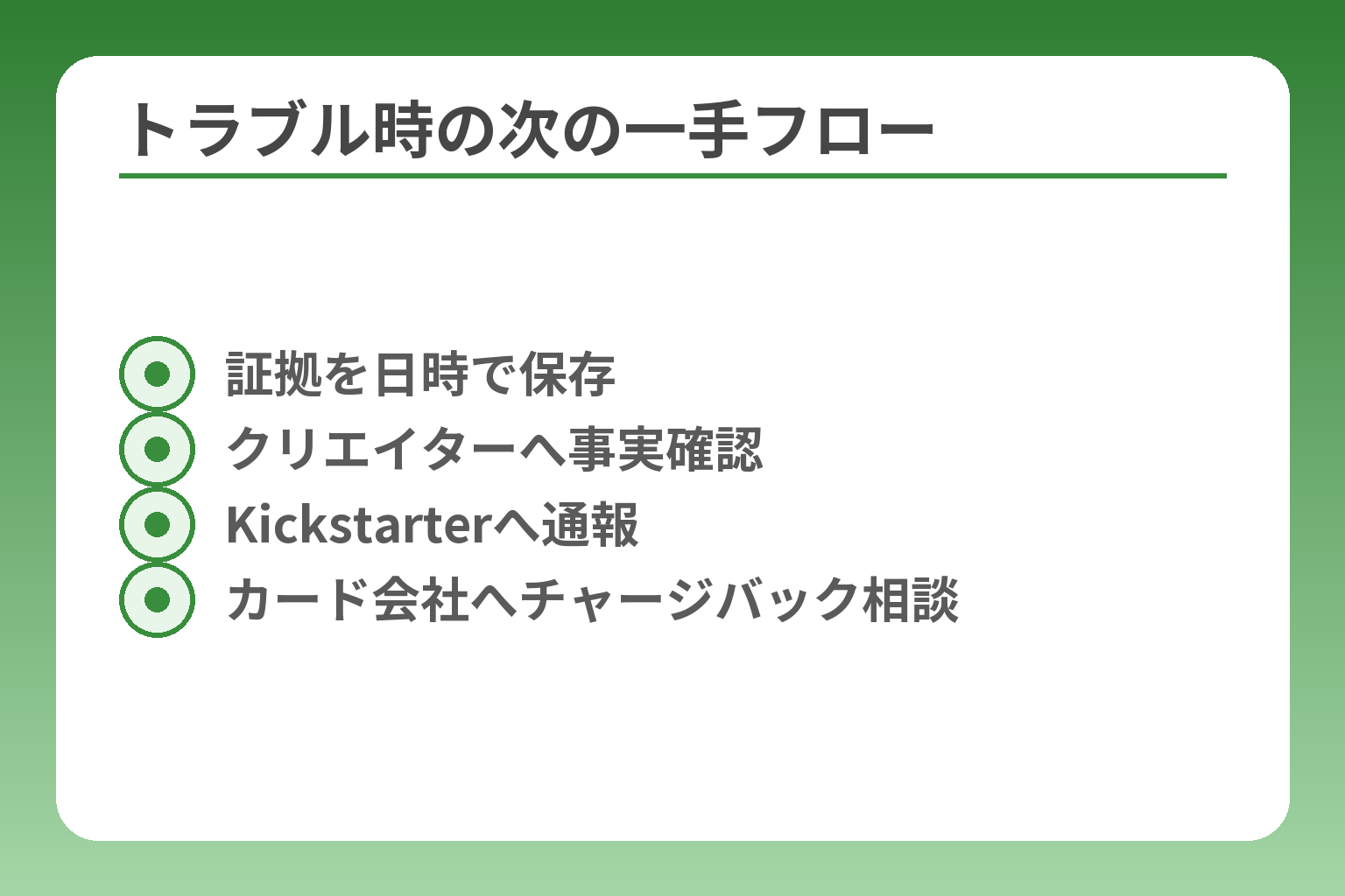 トラブル時の次の一手フロー