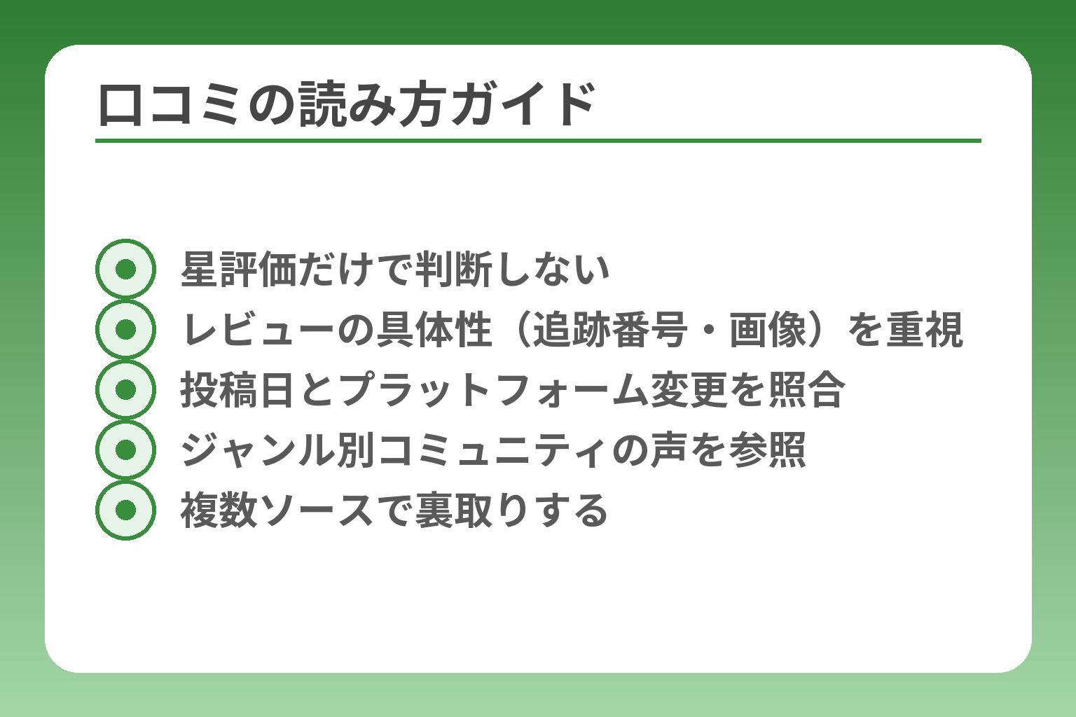 口コミの読み方ガイド