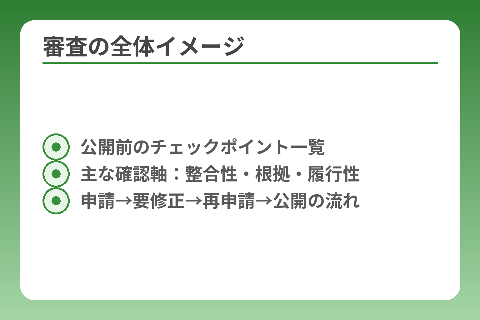 審査の全体イメージ