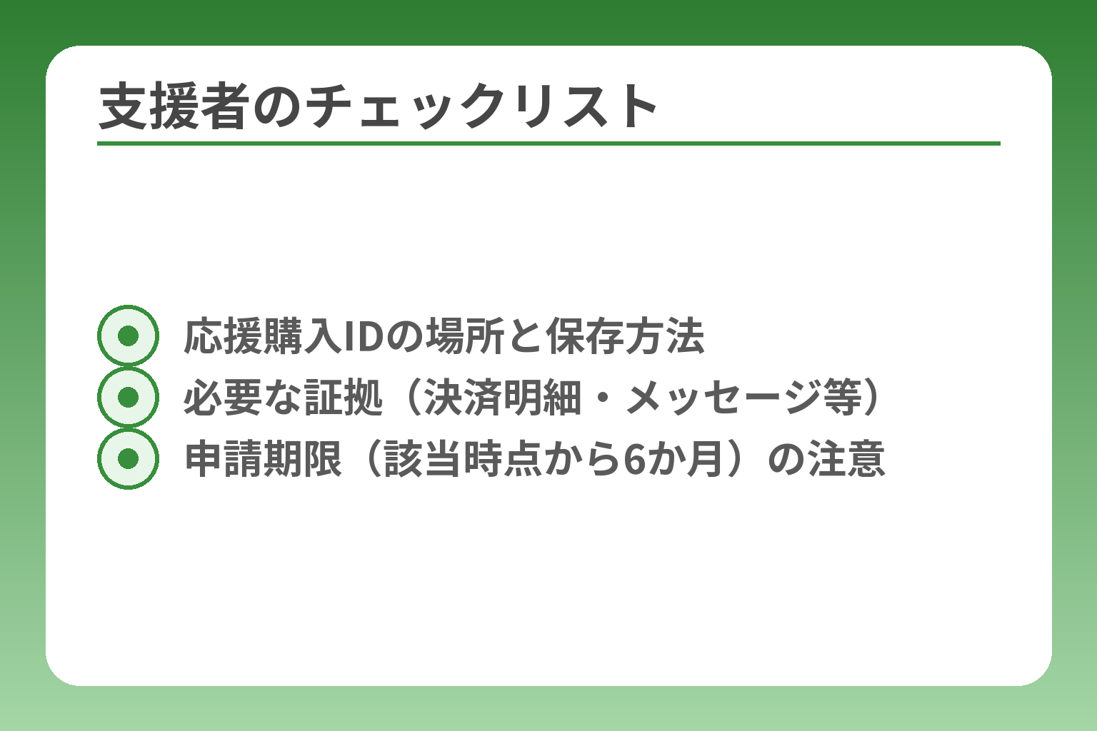 支援者のチェックリスト