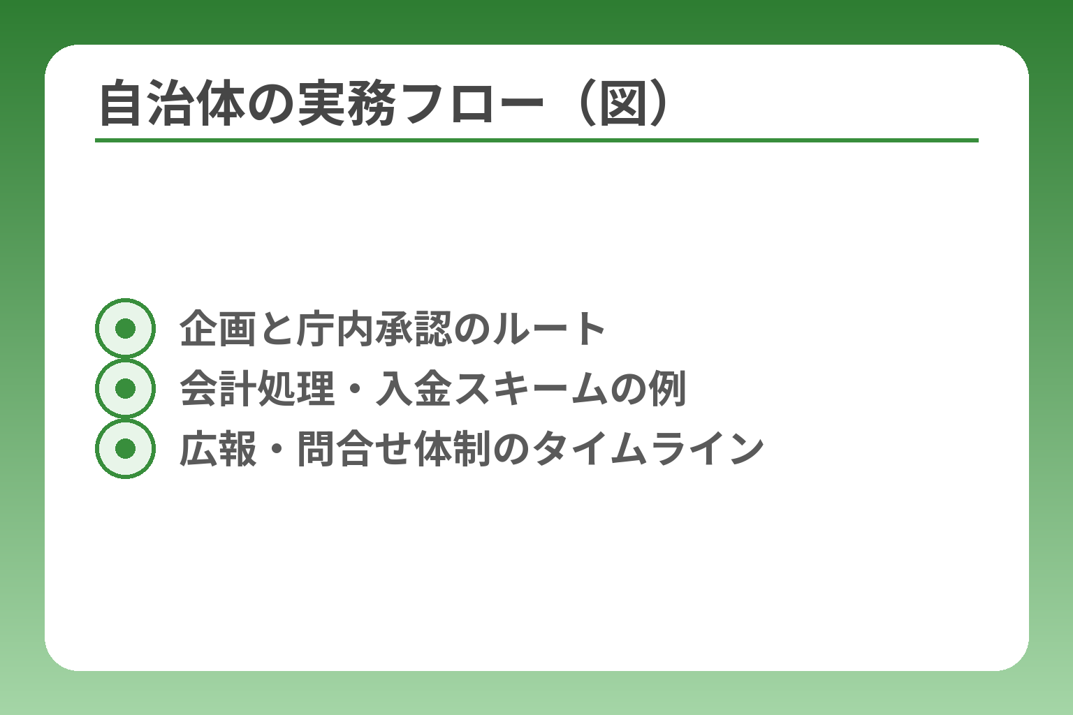 自治体の実務フロー（図）