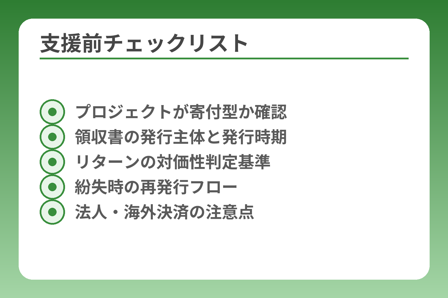 支援前チェックリスト