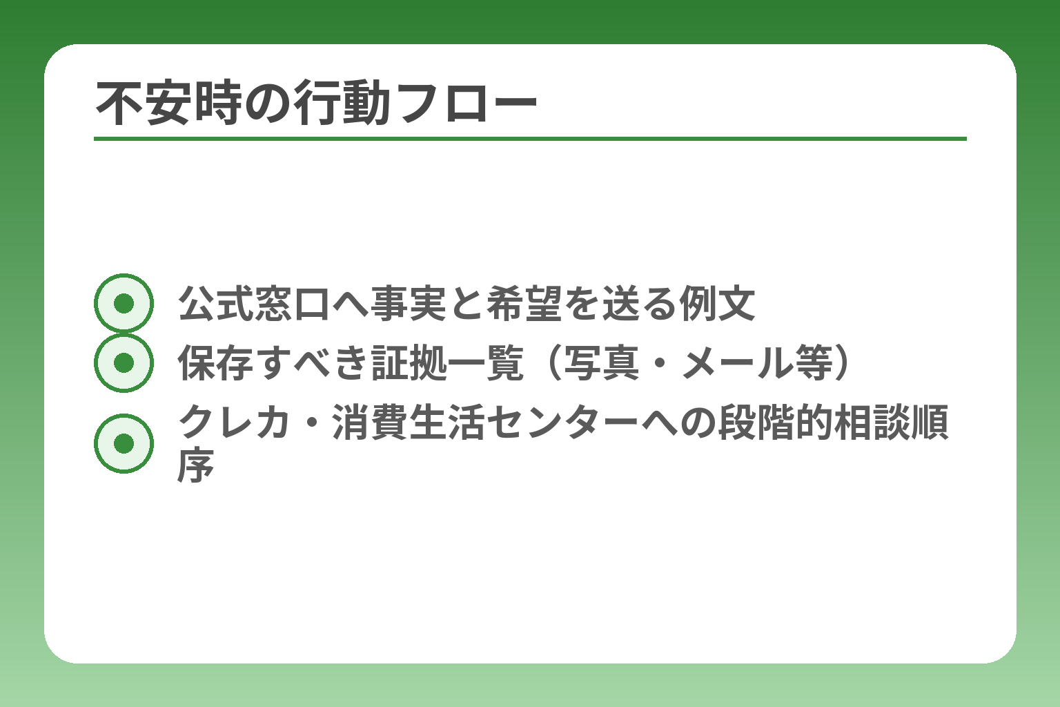 不安時の行動フロー