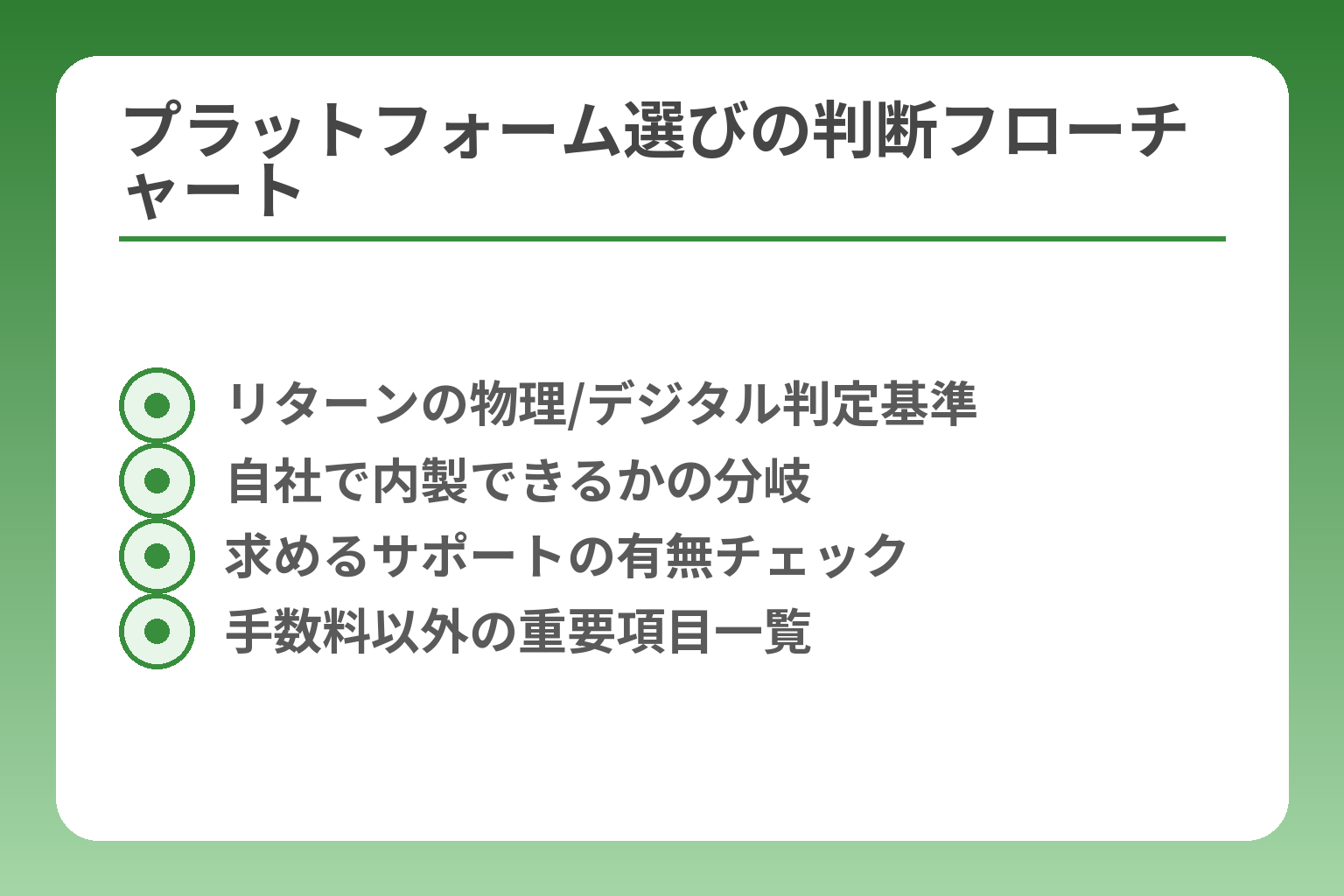 プラットフォーム選びの判断フローチャート