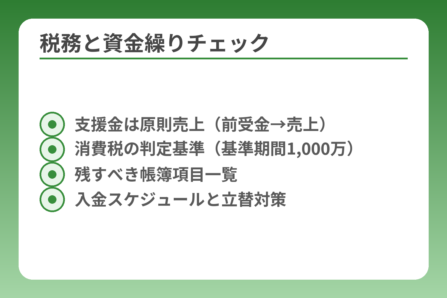 税務と資金繰りチェック