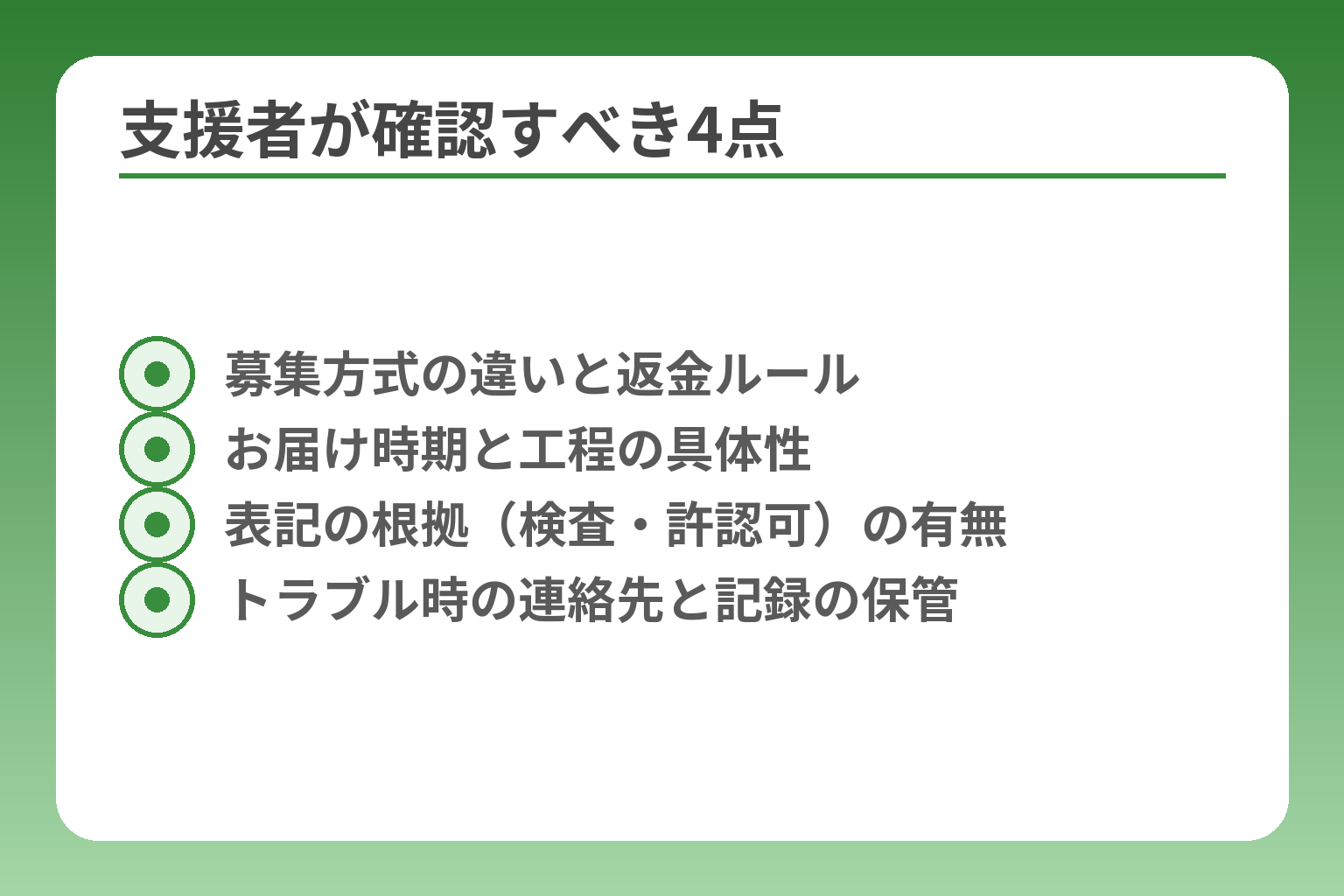 支援者が確認すべき4点