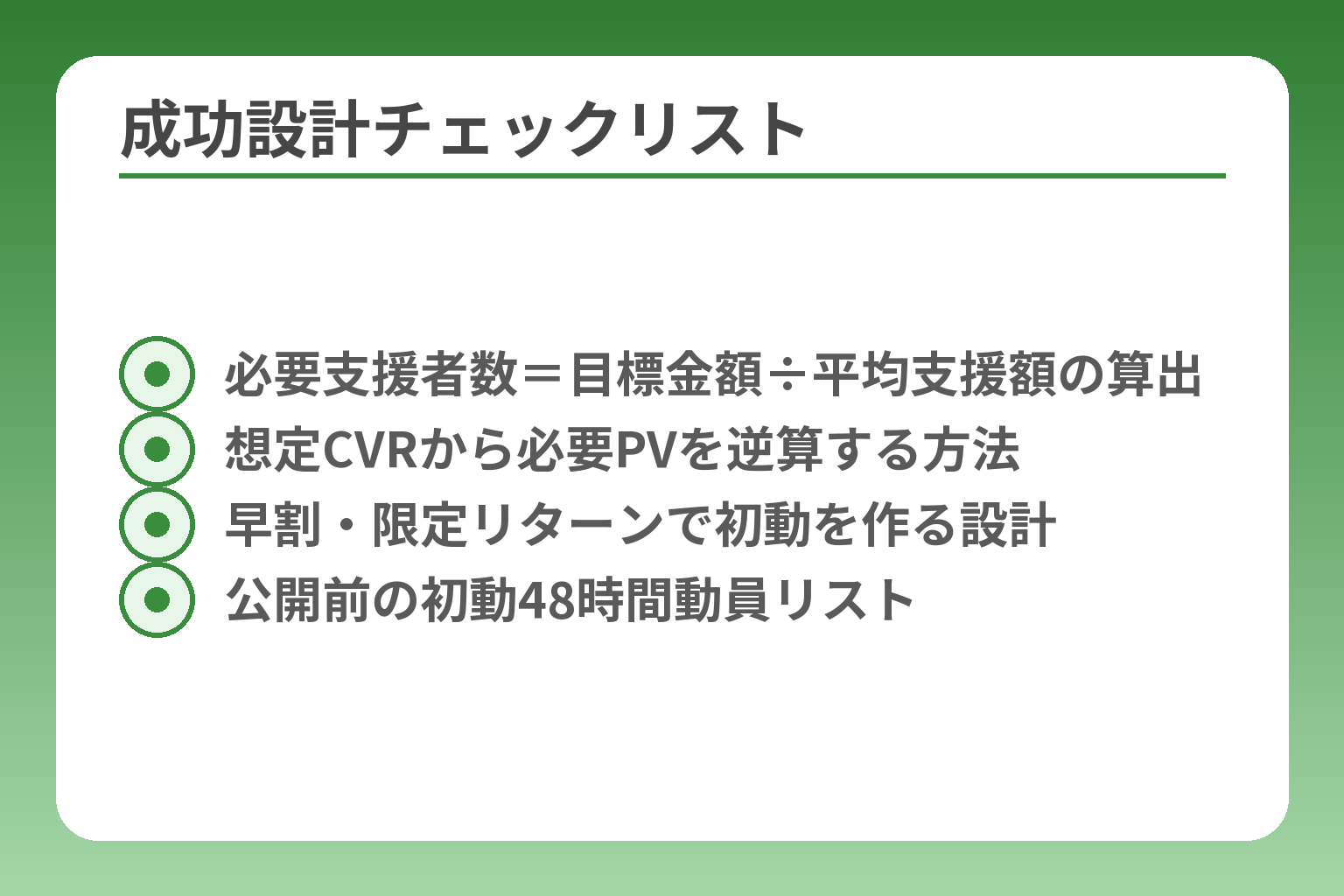 成功設計チェックリスト