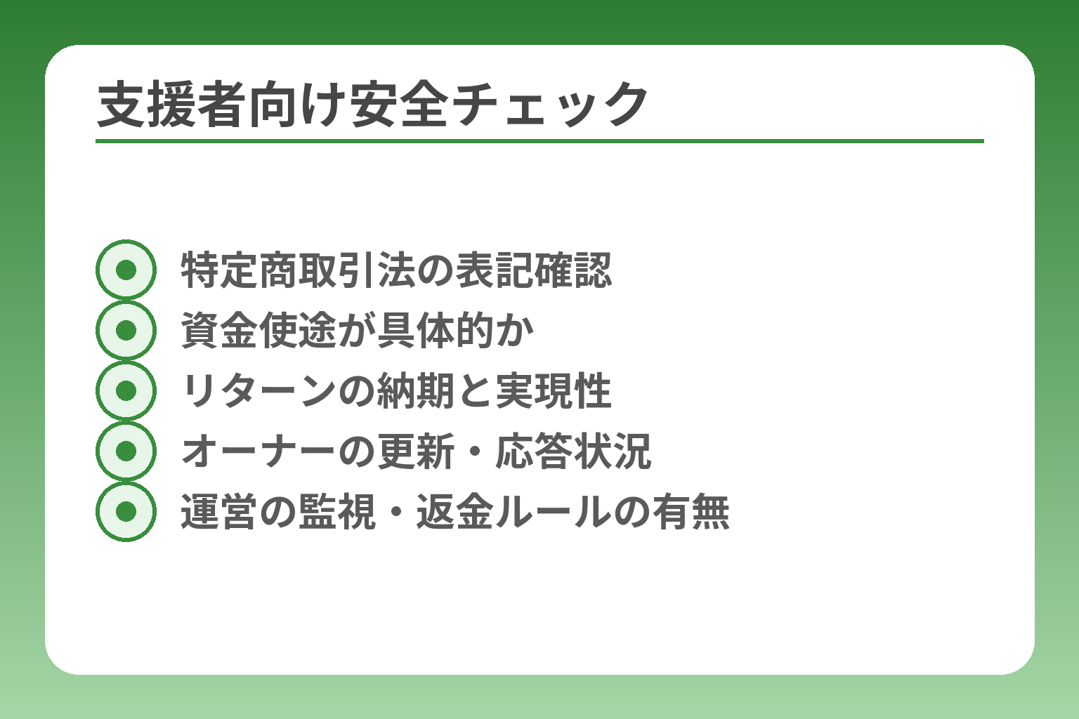 支援者向け安全チェック