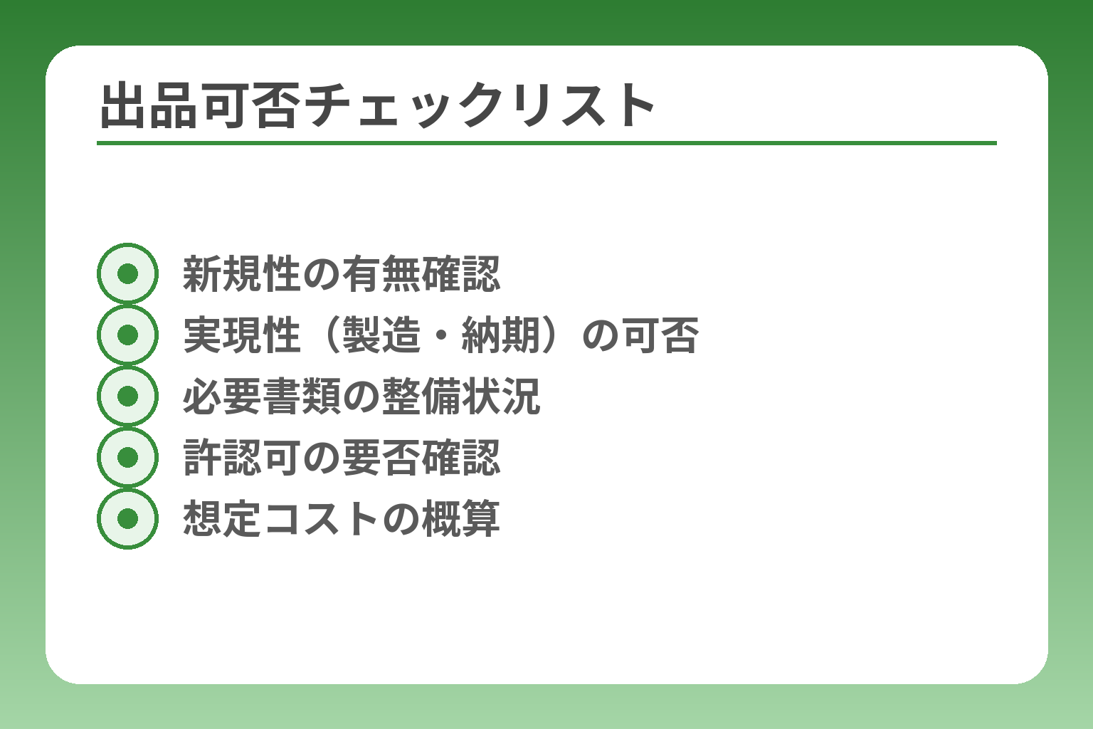 出品可否チェックリスト