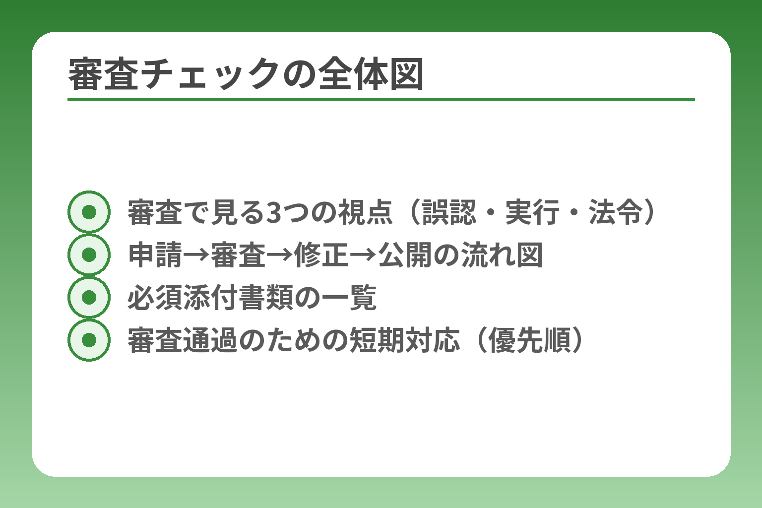 審査チェックの全体図