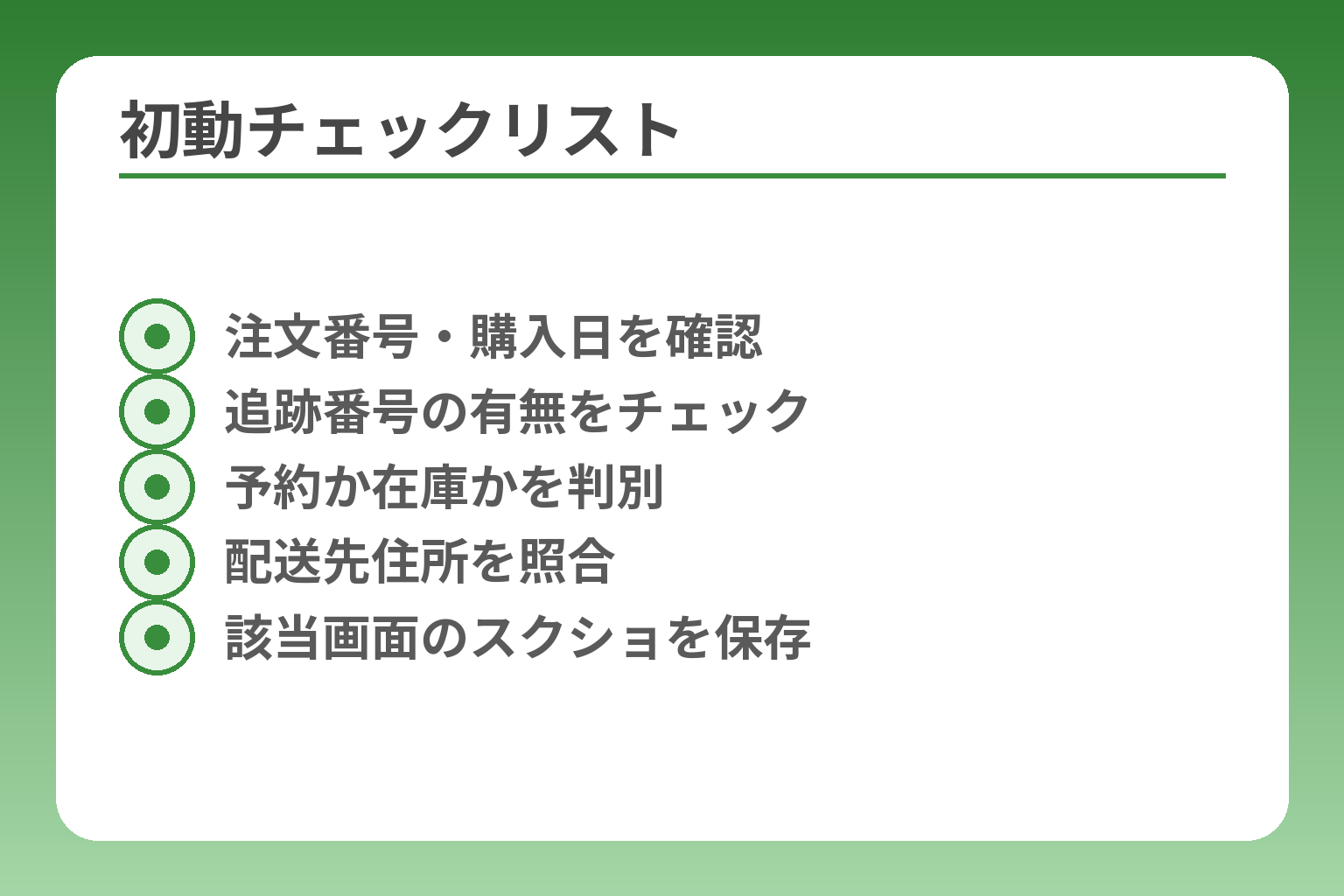 初動チェックリスト