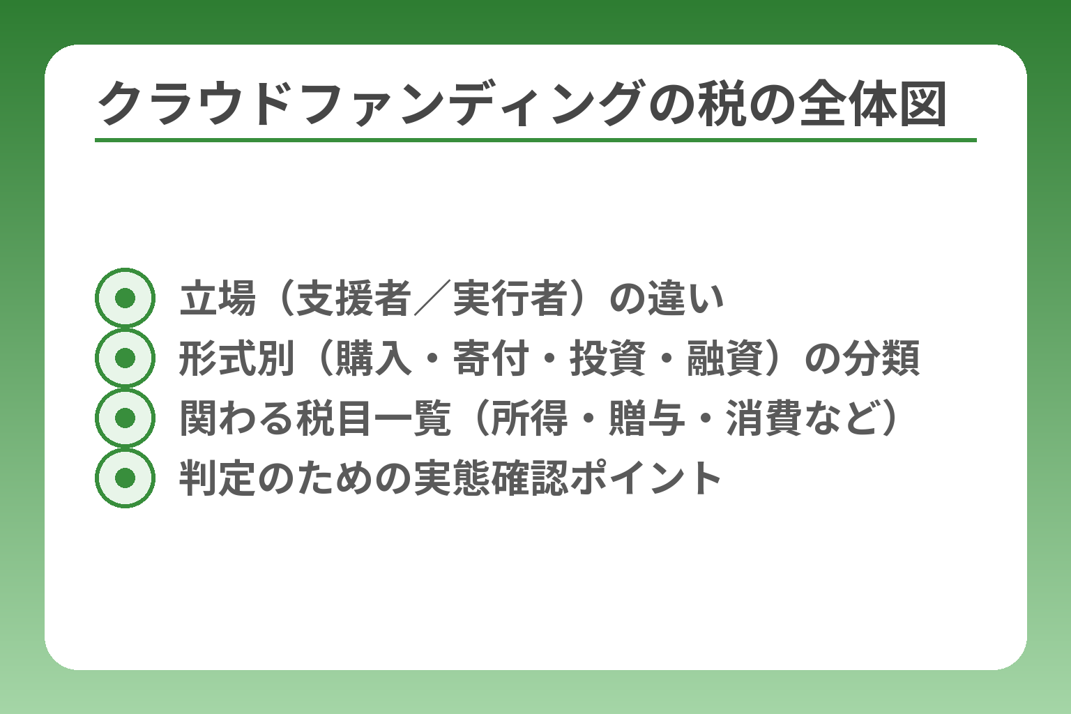 クラウドファンディングの税の全体図